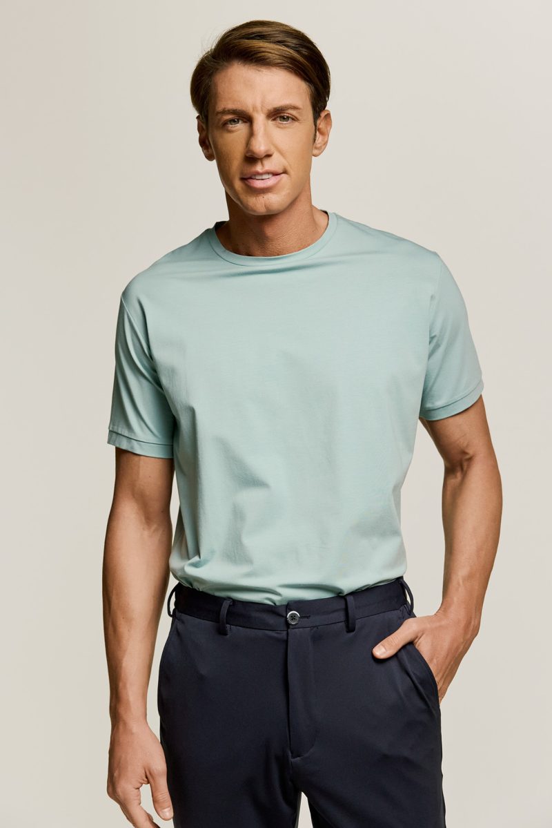 Μπλούζα t-shirt modal Guy Laroche μέντα regular fit GLES19801_7 - Image 5