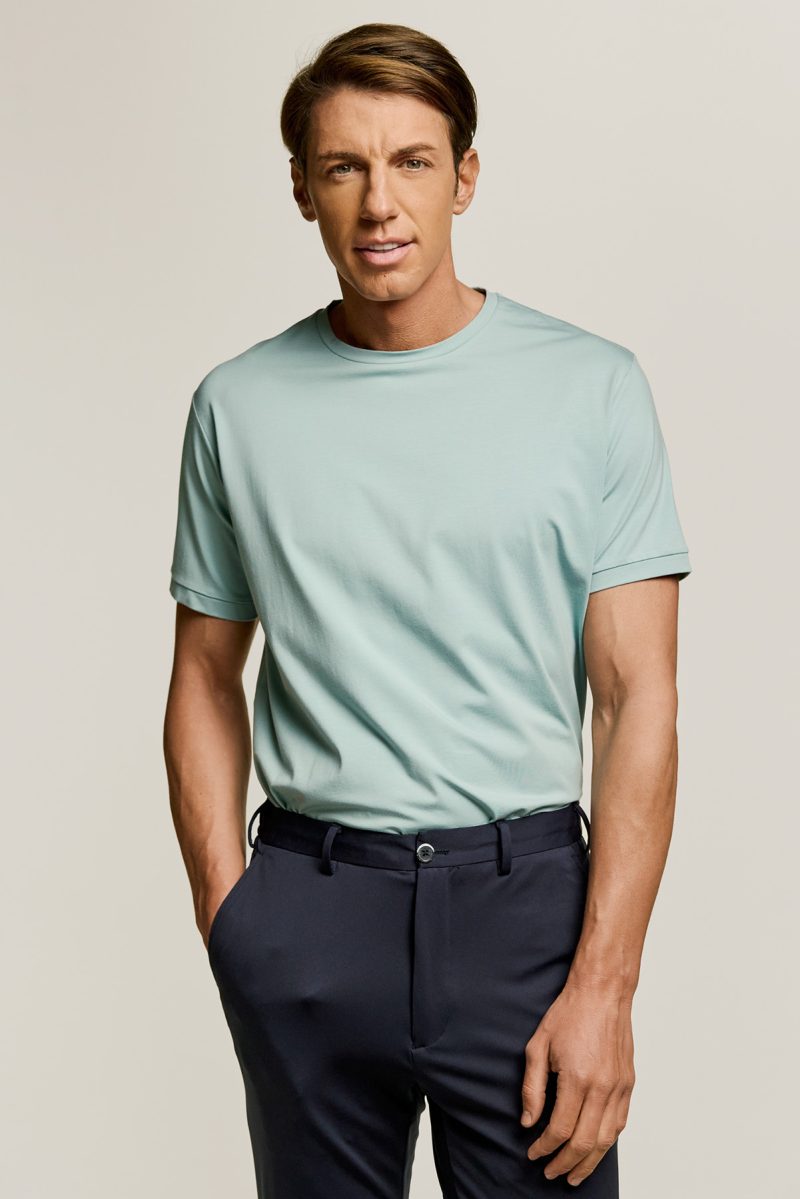 Μπλούζα t-shirt modal Guy Laroche μέντα regular fit GLES19801_7 - Image 4