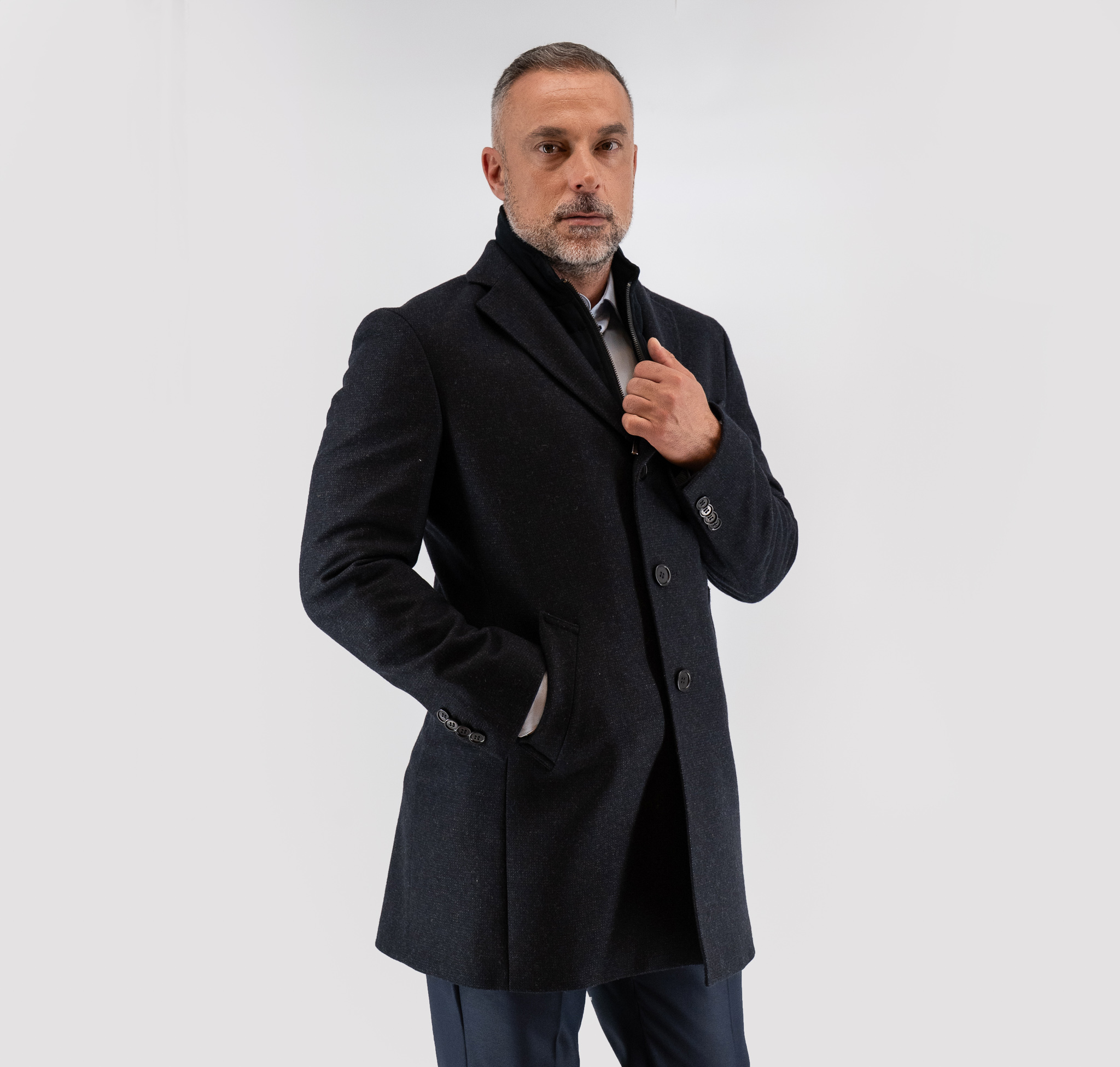 Ημίπαλτο με αποσπώμενη μόστρα Guy Laroche μπλε fit line GL2226271_K250_323 - Image 2