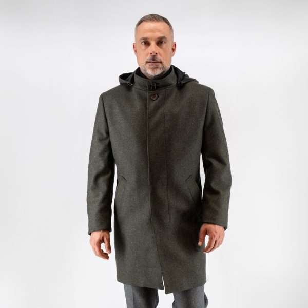 Ημίπαλτο μάο με κουκούλα Guy Laroche πράσινο fit line GL2226804_MAO_2429