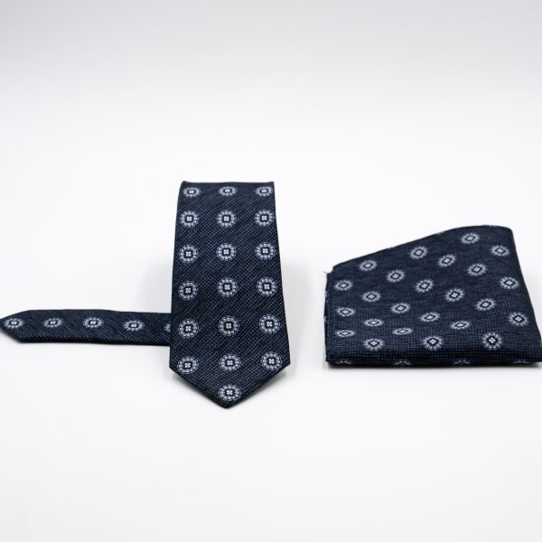 Σετ γραβάτα με ποσέτ μεταξωτή Guy Laroche μπλε με μικροσχέδιο GL25S058_2 - NS, Μπλε