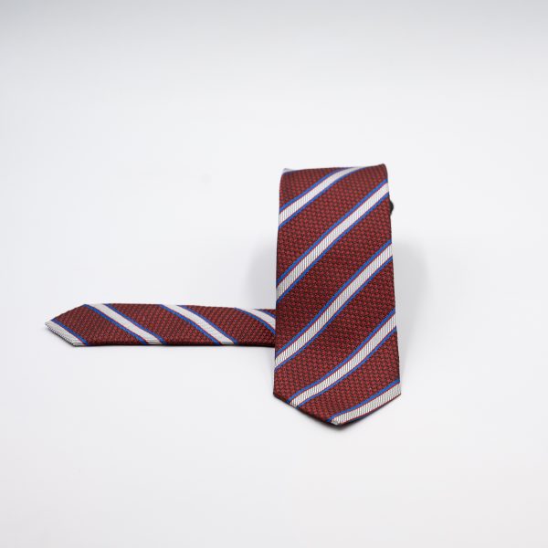 Γραβάτα μεταξωτή Guy Laroche μπορντώ ριγέ GL25Τ043_15