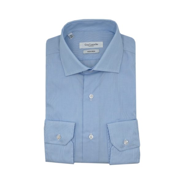 Πουκάμισο χιλιόριγο Guy Laroche σιέλ non iron regular fit GLDS18225_CL_1