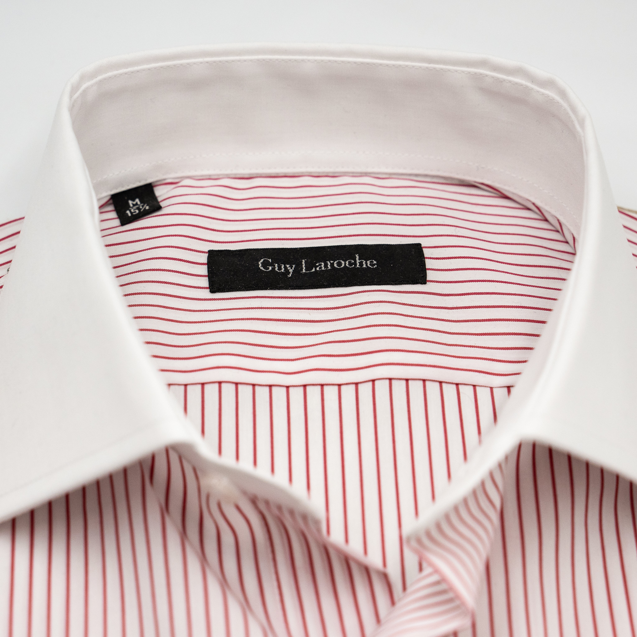 Πουκάμισο ριγέ Guy Laroche κόκκινο με λευκό γιακά regular fit GLES18100_CLCW_2 - Image 4