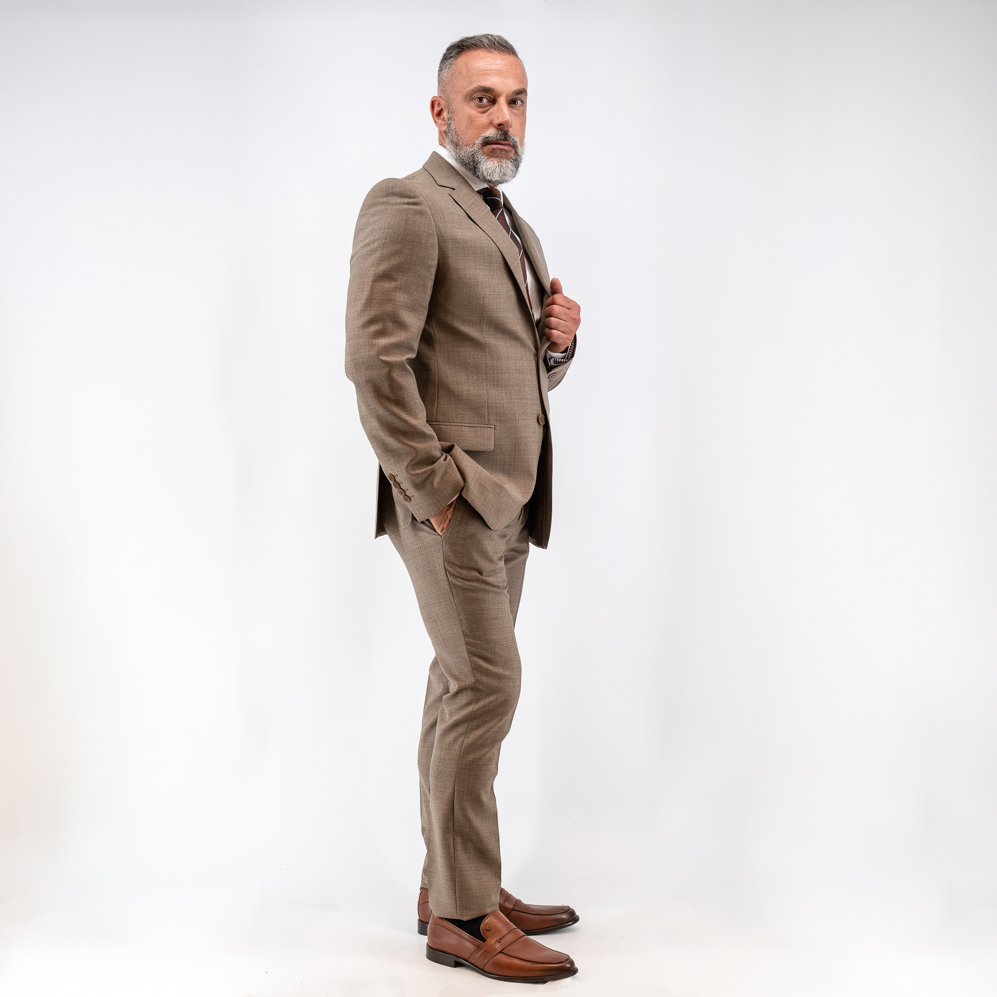 Κοστούμι Guy Laroche μόκα fit line GLEW21115_10121_86 - Image 4