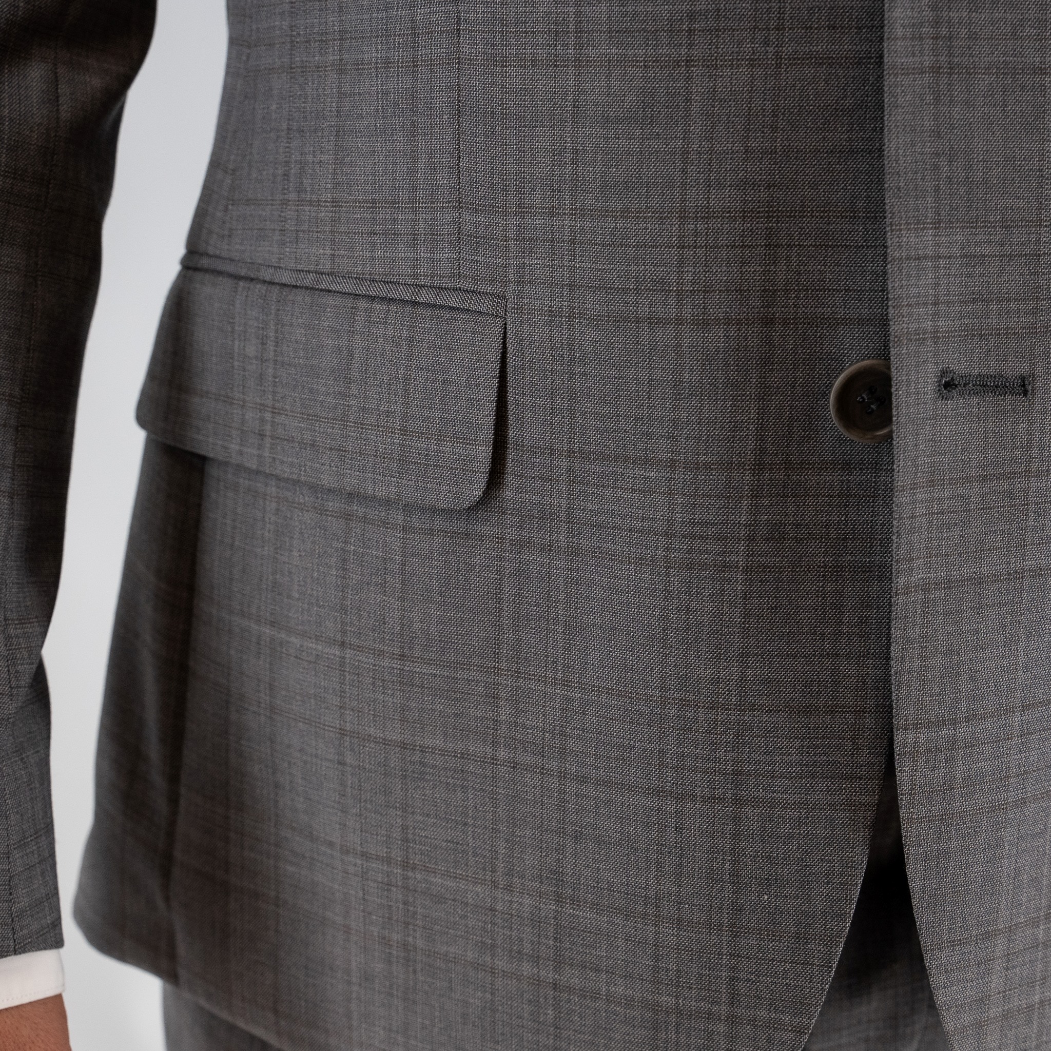 Κοστούμι καρώ γκρι Guy Laroche με παντελόνι με λάστιχο fit line GLEW21116_10855_7 - Image 7