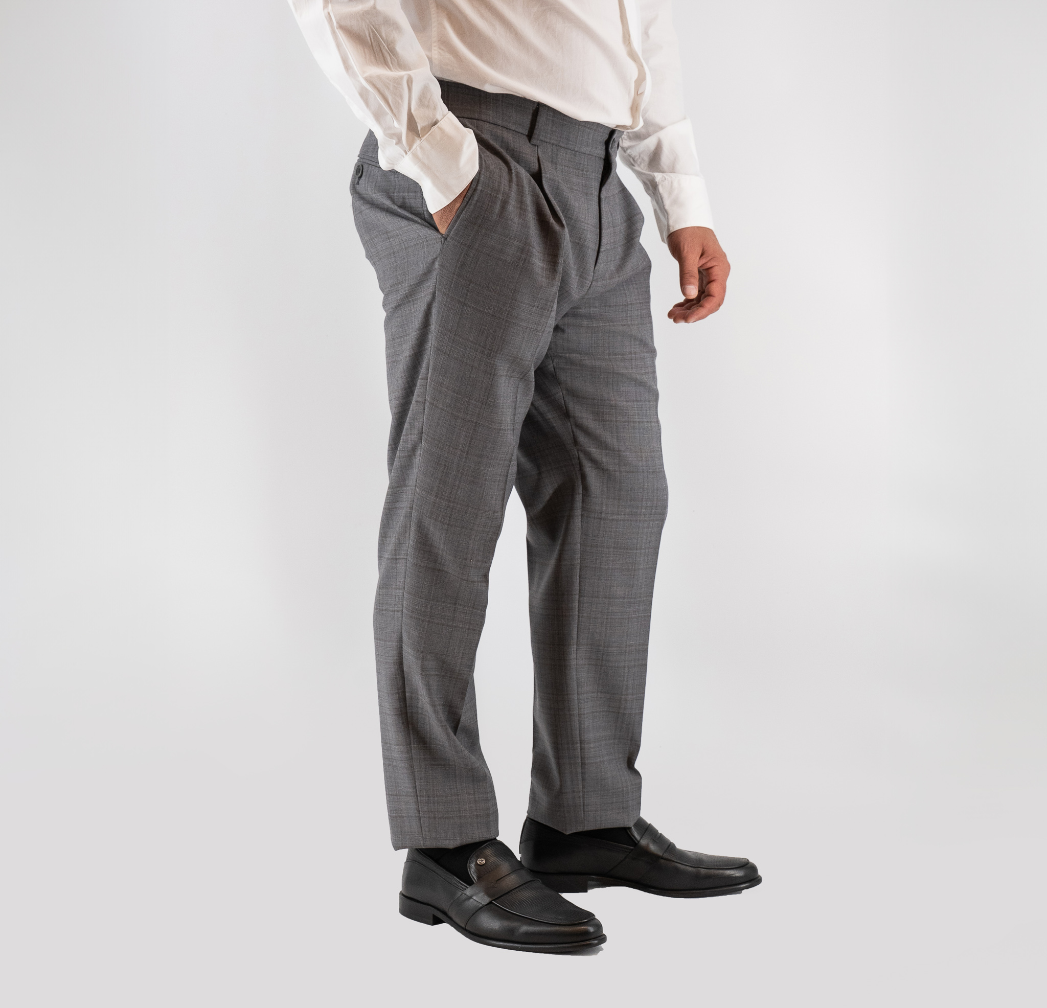 Κοστούμι καρώ γκρι Guy Laroche με παντελόνι με λάστιχο fit line GLEW21116_10855_7 - Image 5