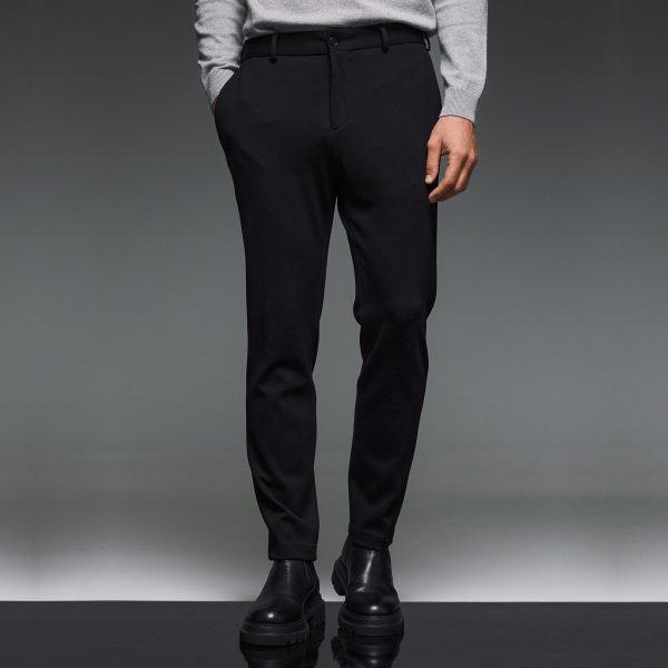 Παντελόνι με λάστιχο Guy Laroche μαύρο modern fit GLEW22003_2088_10