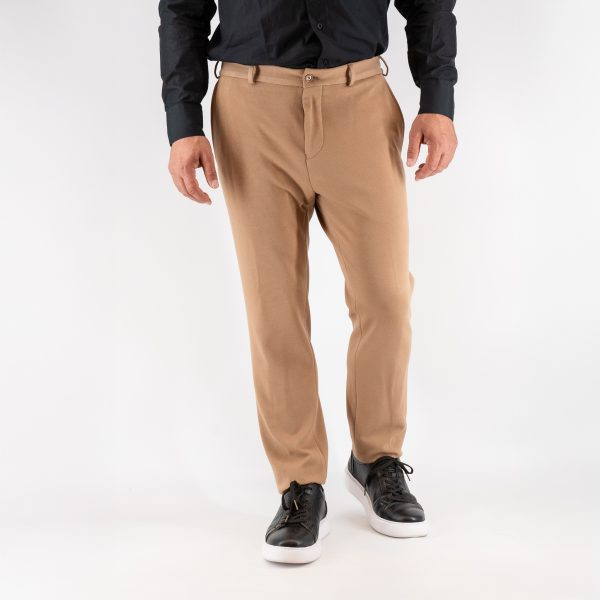 Παντελόνι με λάστιχο Guy Laroche μπεζ modern fit GLEW22003_2088_40