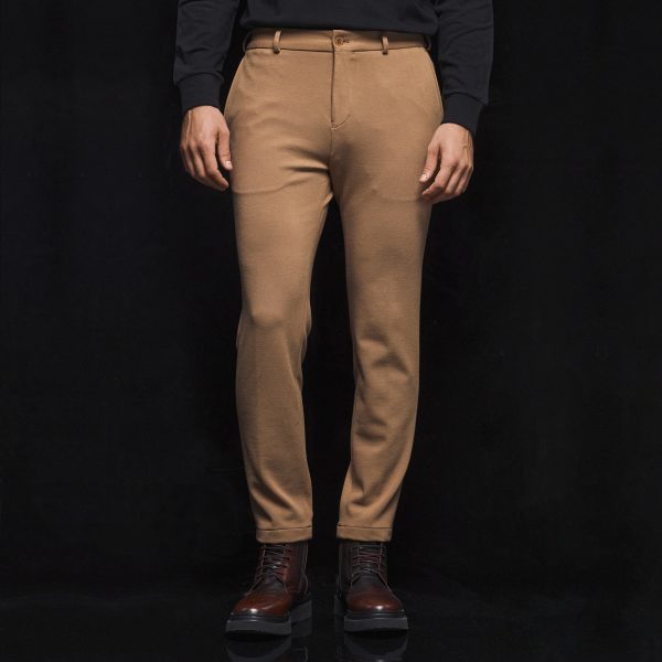 Παντελόνι με λάστιχο Guy Laroche μπεζ  modern fit GLEW22003_2088_40