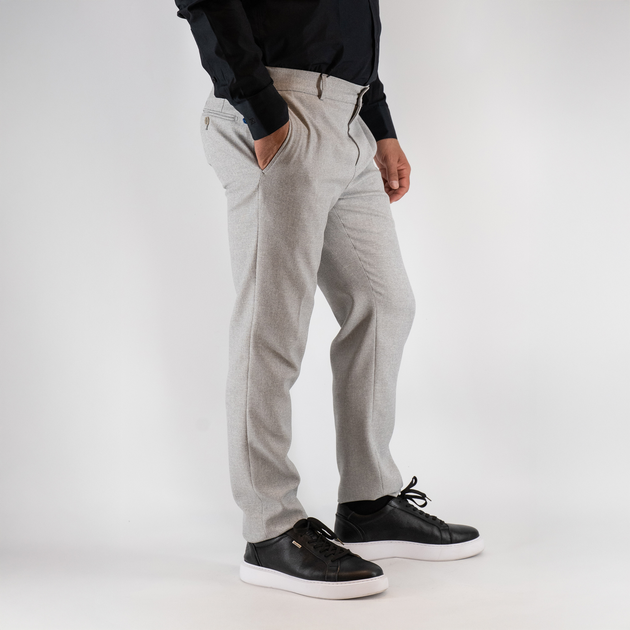 Παντελόνι με λάστιχο Guy Laroche γκρι αρζάν modern fit GLEW22004_2088_1 - Image 3