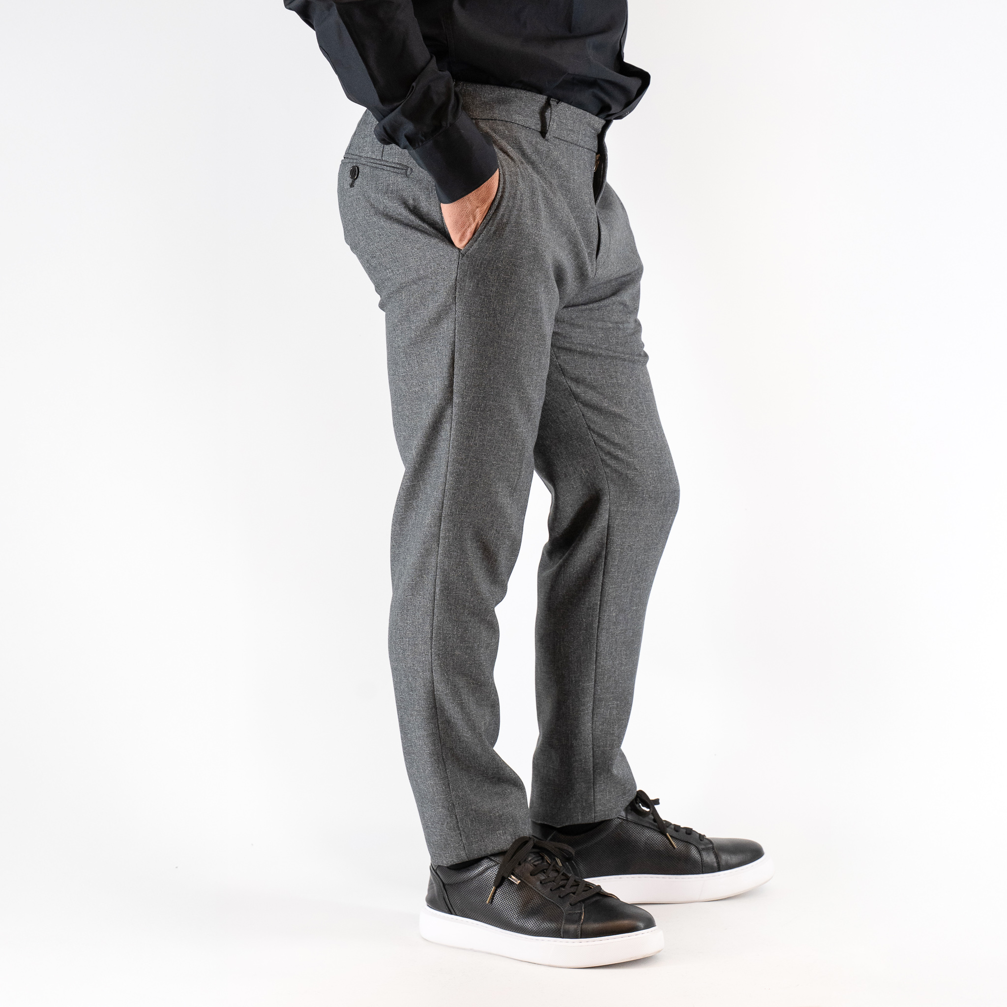 Παντελόνι με λάστιχο Guy Laroche γκρι modern fit GLEW22004_2088_5 - Image 2