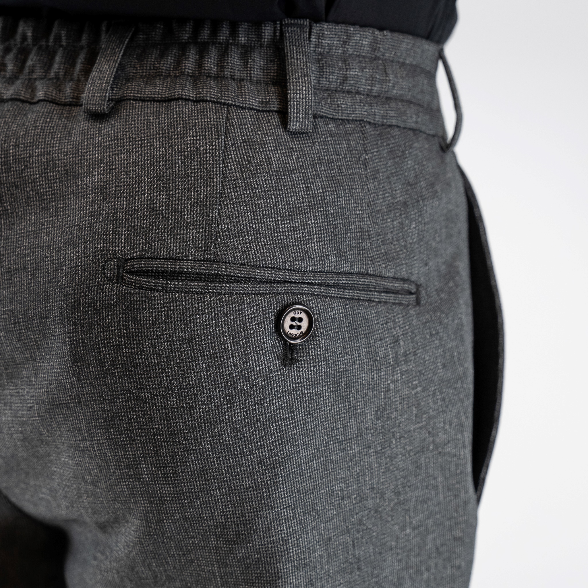 Παντελόνι με λάστιχο Guy Laroche γκρι modern fit GLEW22004_2088_5 - Image 3