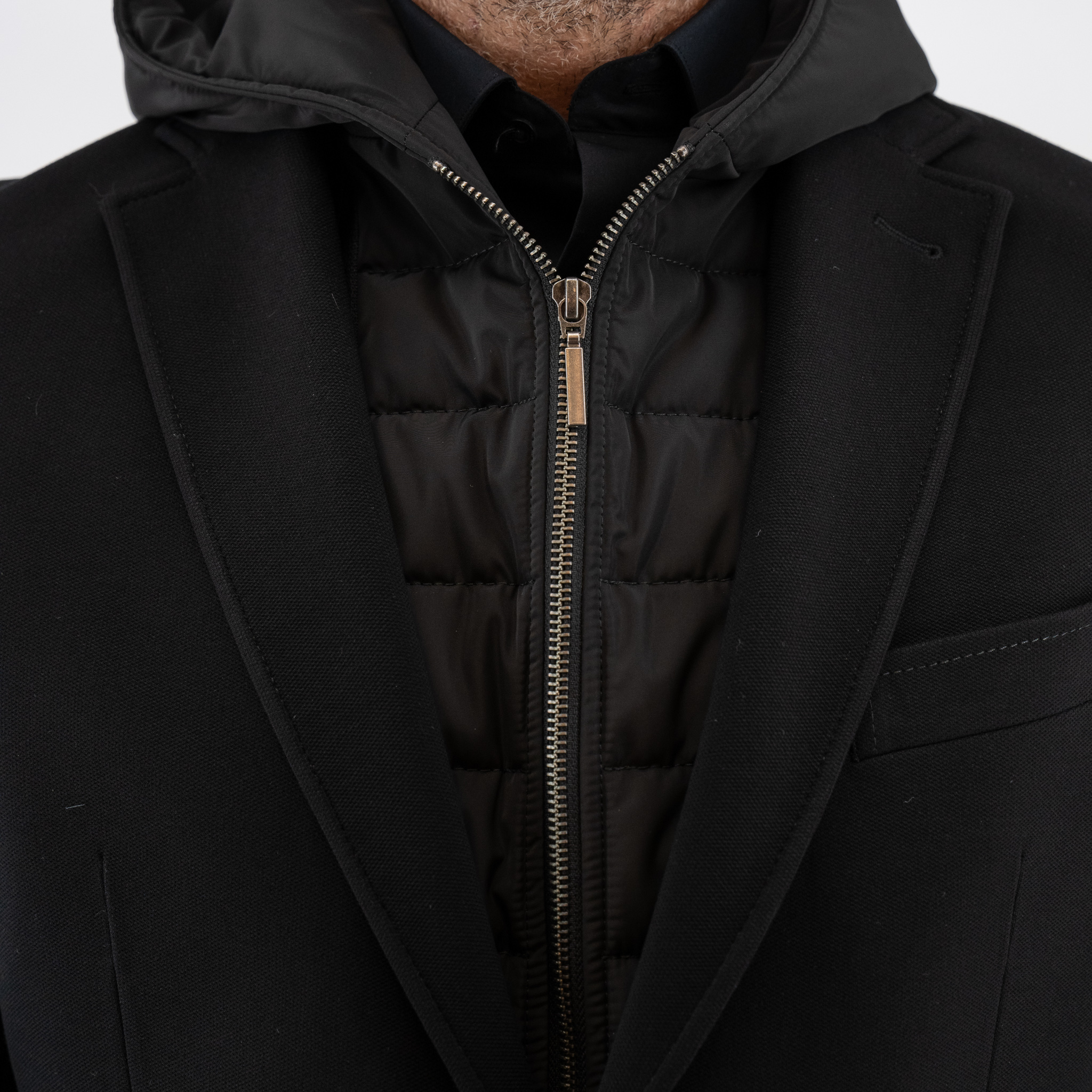 Σακάκι Guy Laroche μαύρο με αποσπώμενη κουκούλα fit line GLEW23003_10121K_F_10 - Image 7