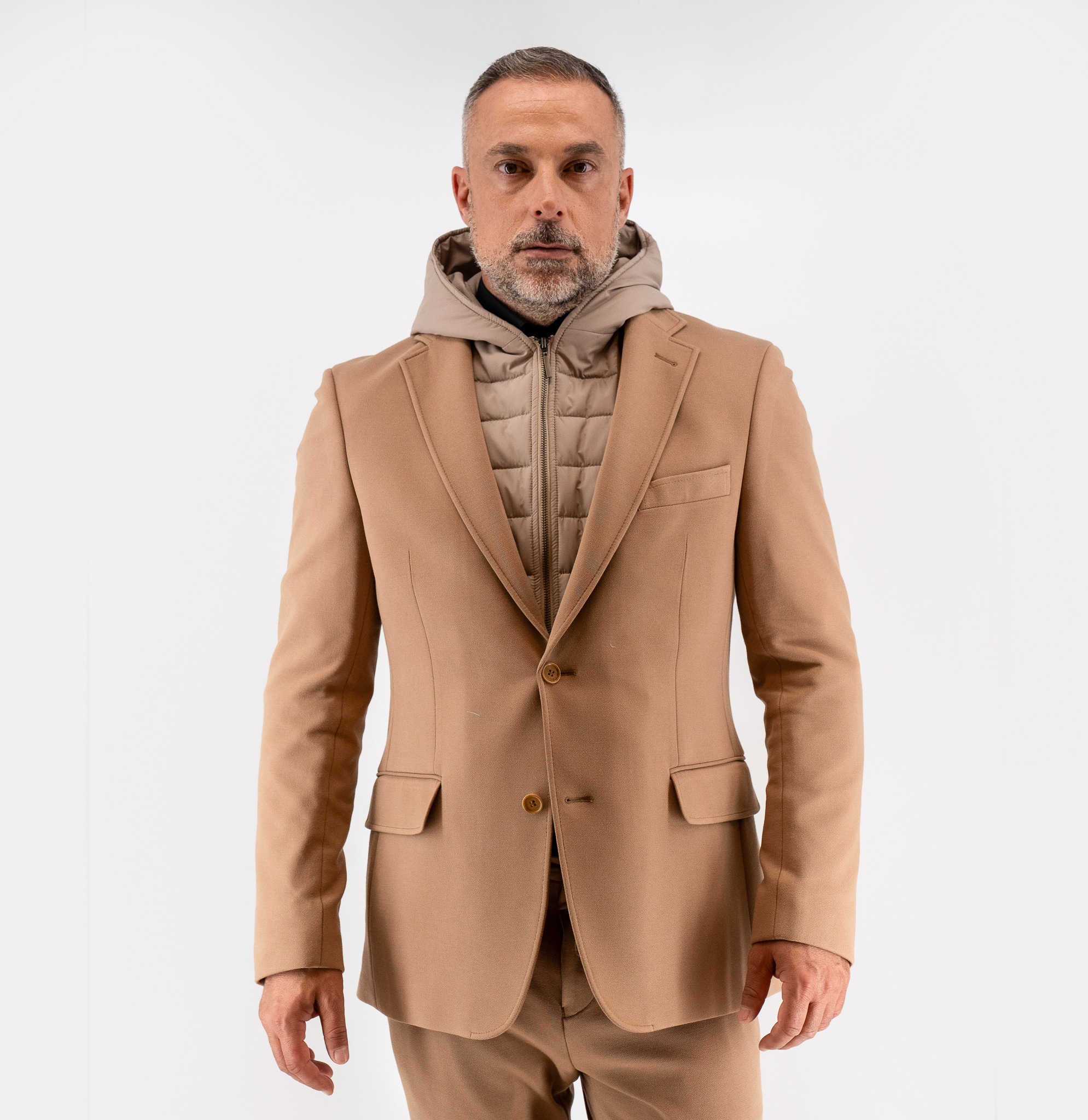 Σακάκι Guy Laroche μπεζ με αποσπώμενη κουκούλα fit line GLEW23003_10121K_F_40 - Image 4