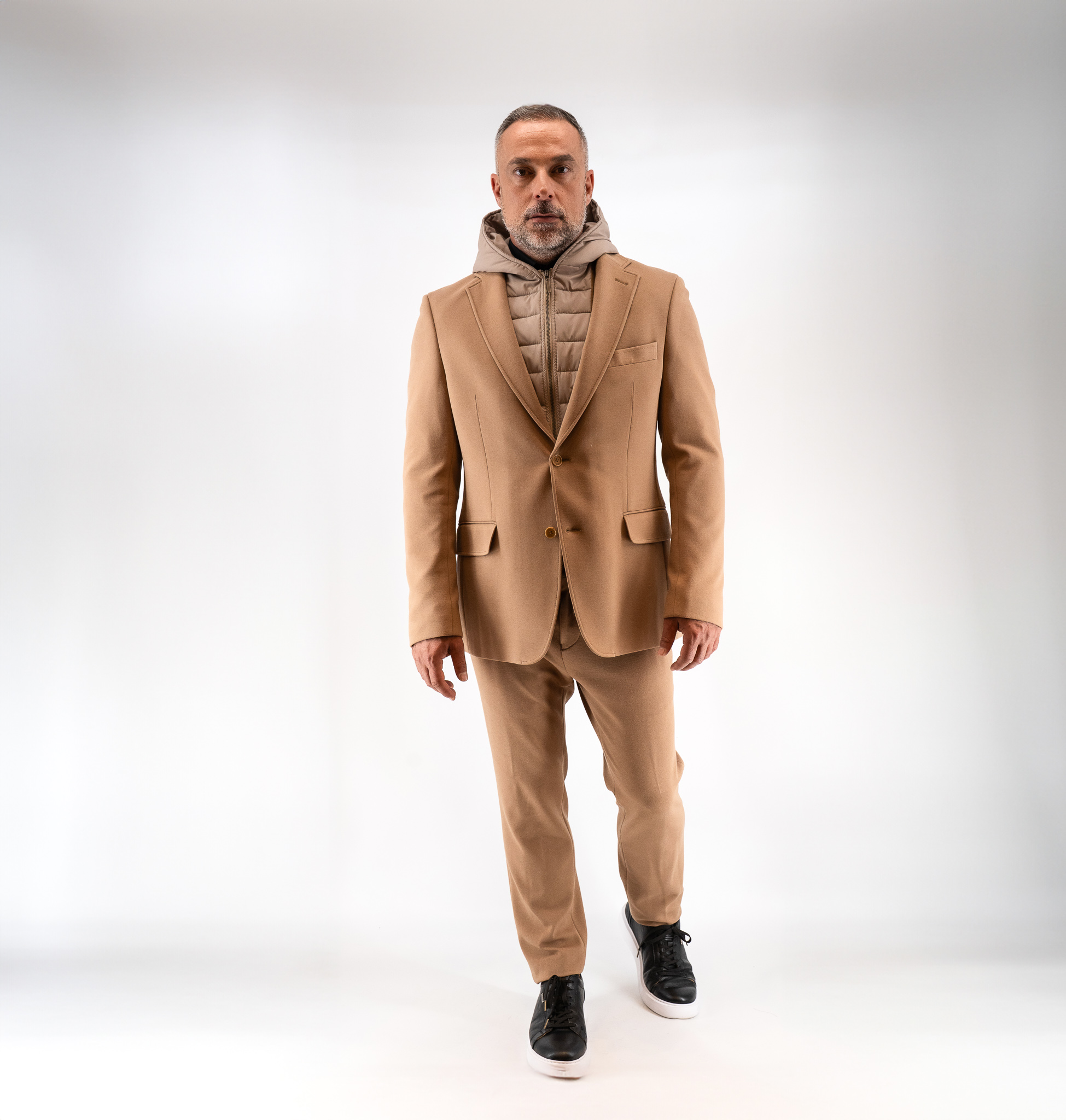 Σακάκι Guy Laroche μπεζ με αποσπώμενη κουκούλα fit line GLEW23003_10121K_F_40 - Image 5