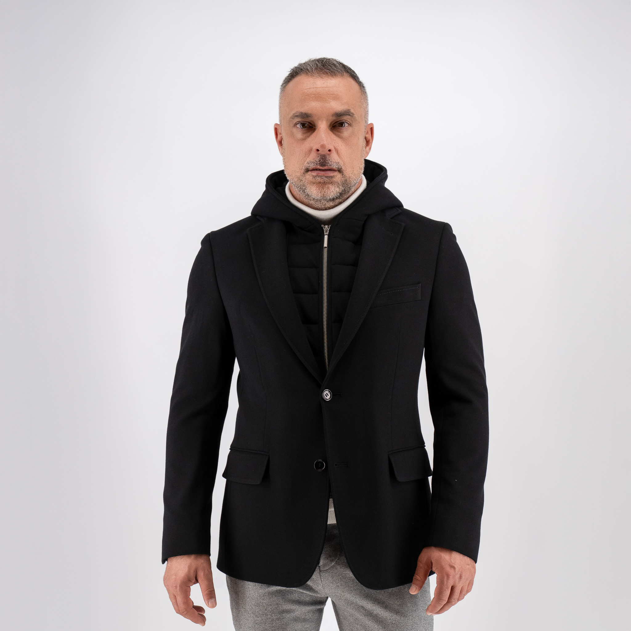 Σακάκι Guy Laroche μαύρο με αποσπώμενη κουκούλα fit line GLEW23003_10121K_F_10 - Image 6