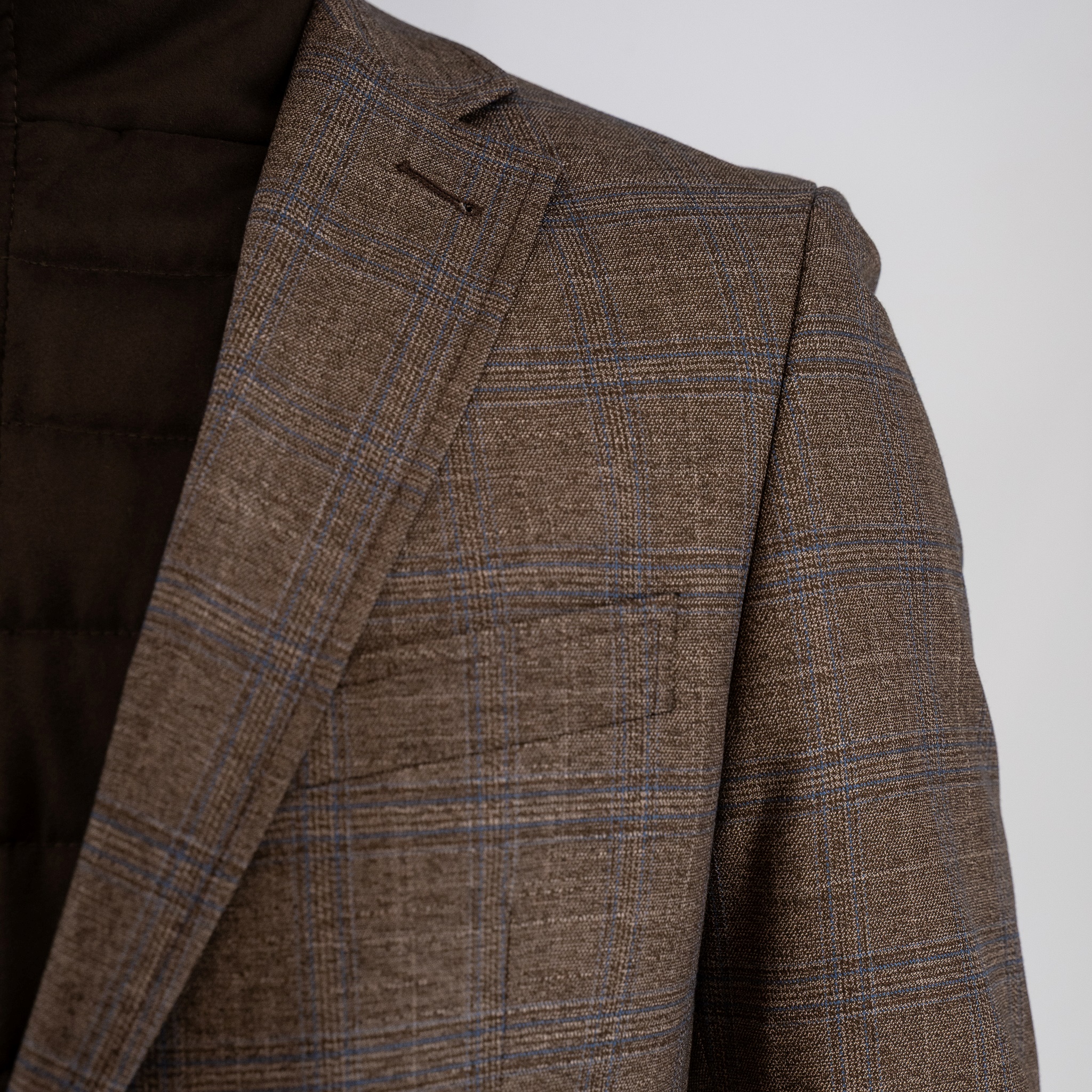 Σακάκι καρώ Guy Laroche καφέ με αποσπώμενη μόστρα fit line GLEW23402_10121VF_760 - Image 9