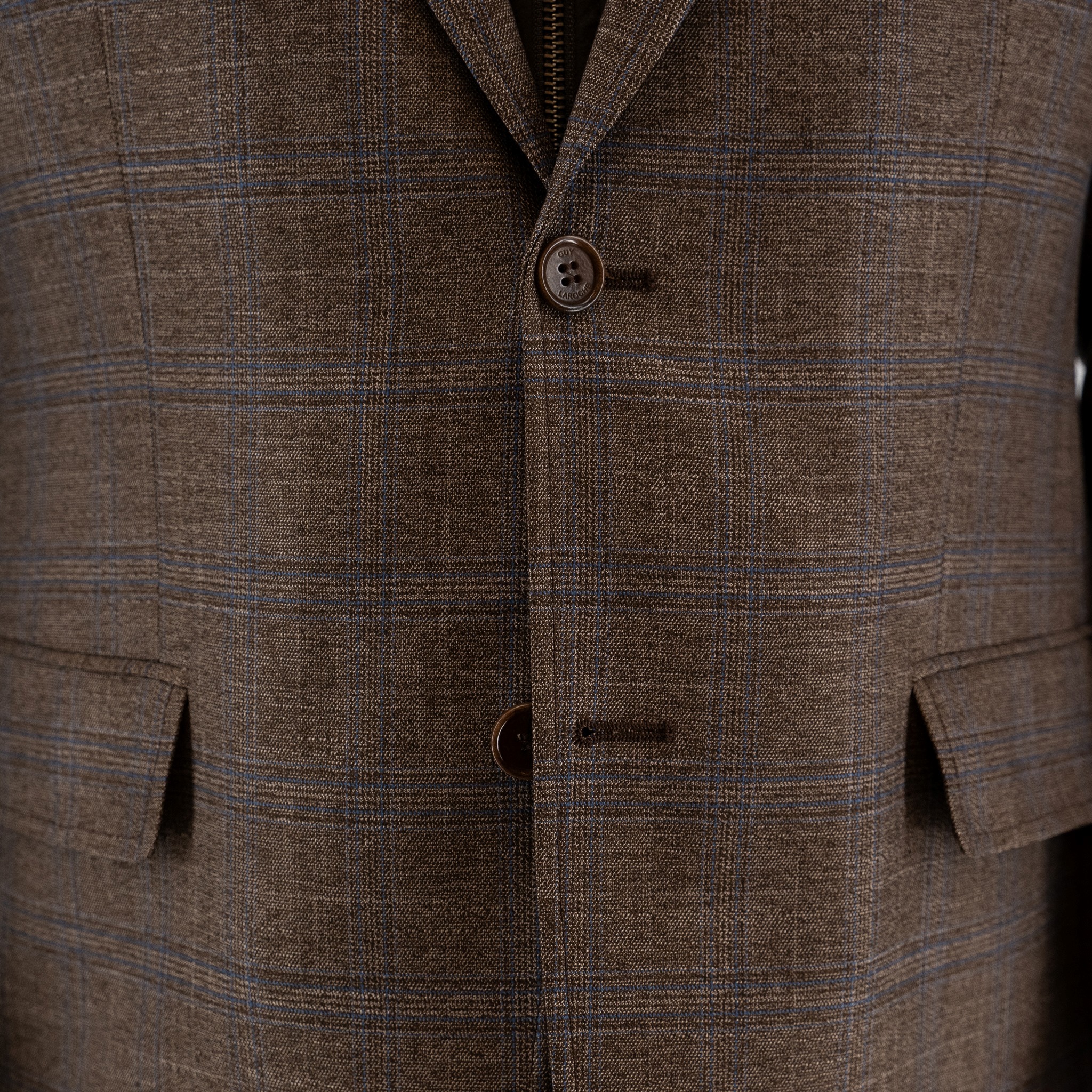 Σακάκι καρώ Guy Laroche καφέ με αποσπώμενη μόστρα fit line GLEW23402_10121VF_760 - Image 8