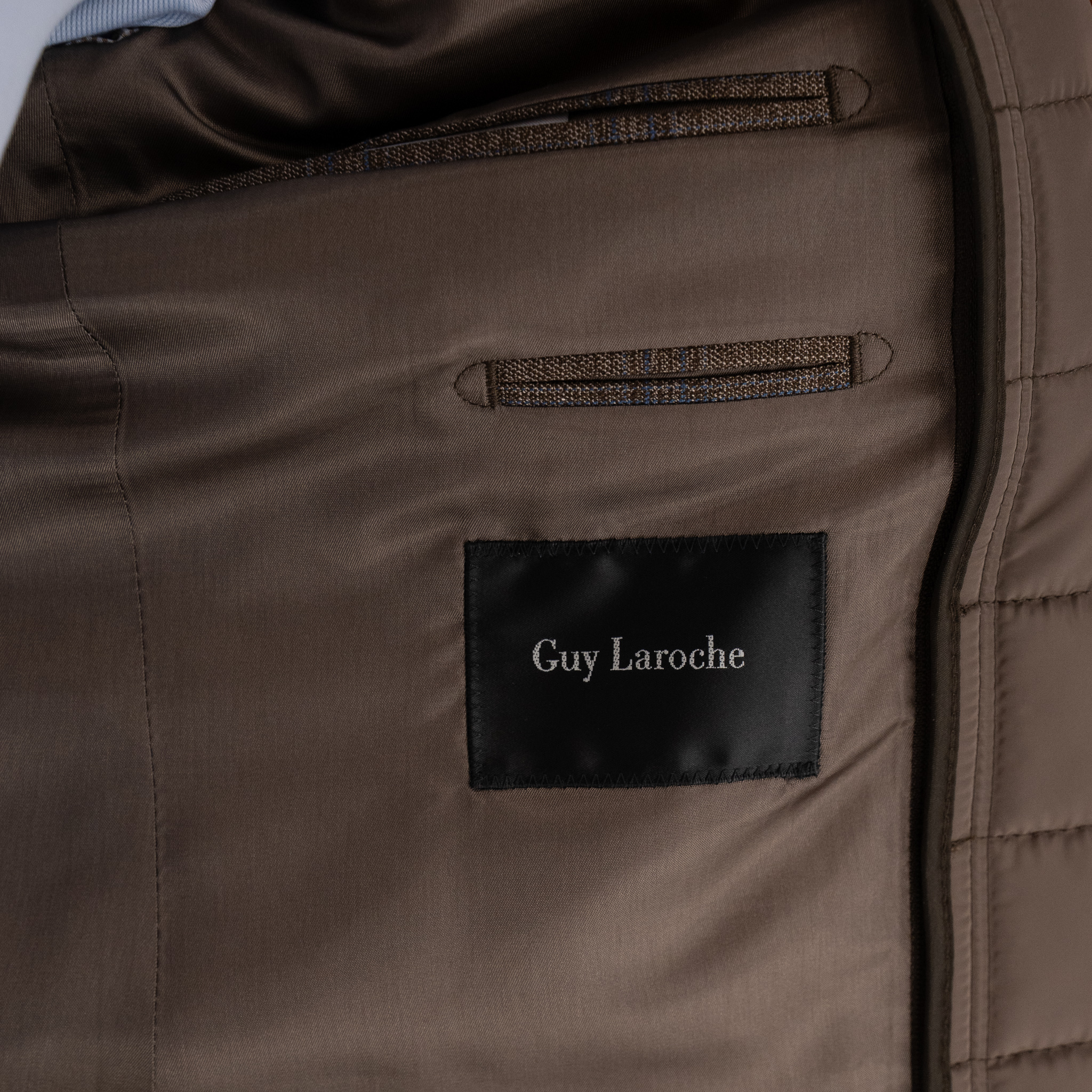 Σακάκι καρώ Guy Laroche καφέ με αποσπώμενη μόστρα fit line GLEW23402_10121VF_760 - Image 10