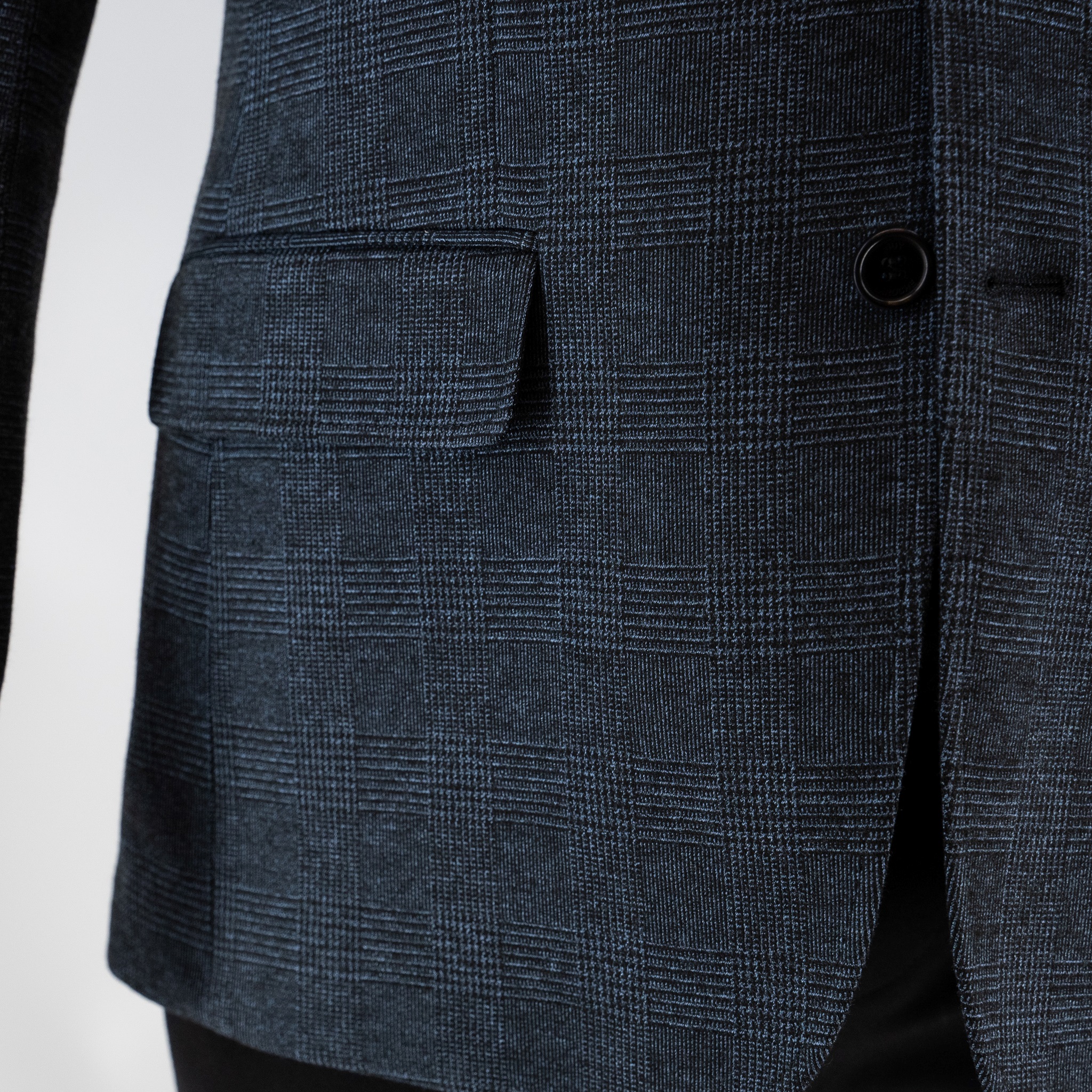 Σακάκι καρώ Guy Laroche μπλε με αποσπώμενη μόστρα fit line GLEW23403_10121VF_509 - Image 6