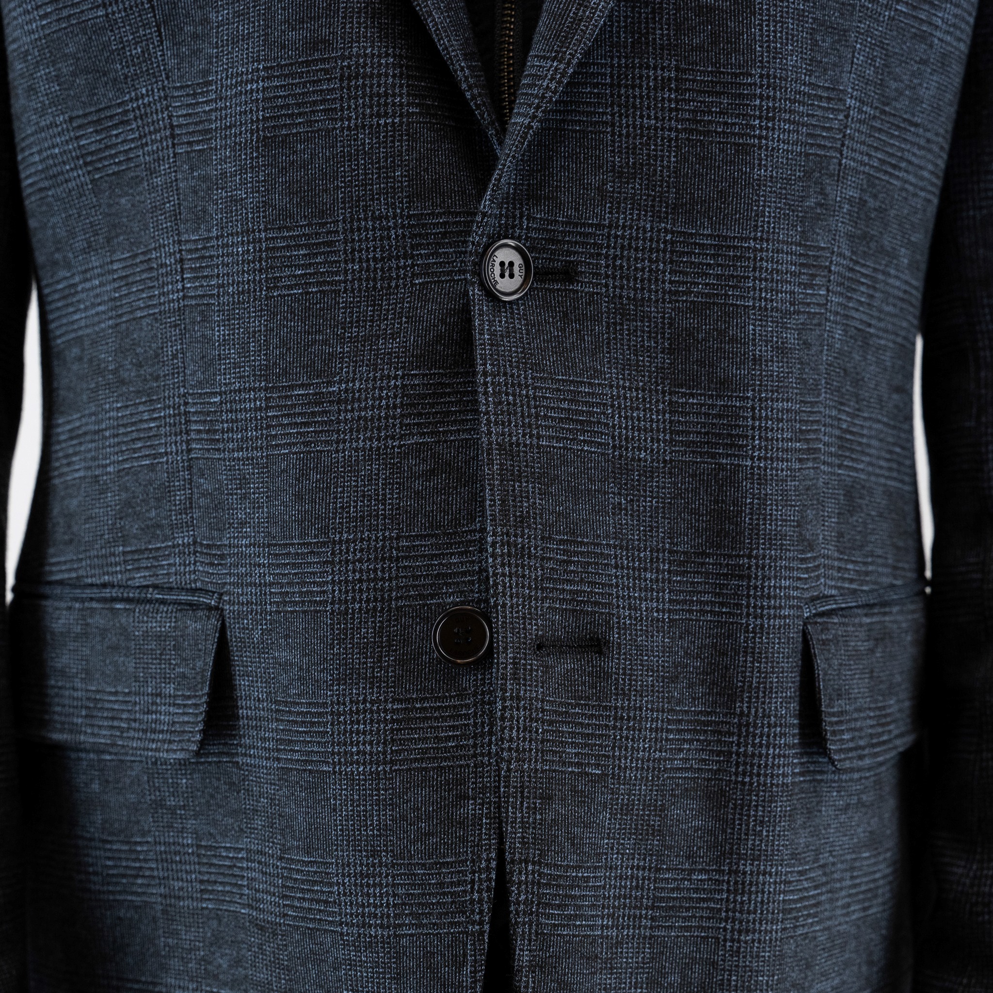 Σακάκι καρώ Guy Laroche μπλε με αποσπώμενη μόστρα fit line GLEW23403_10121VF_509 - Image 5