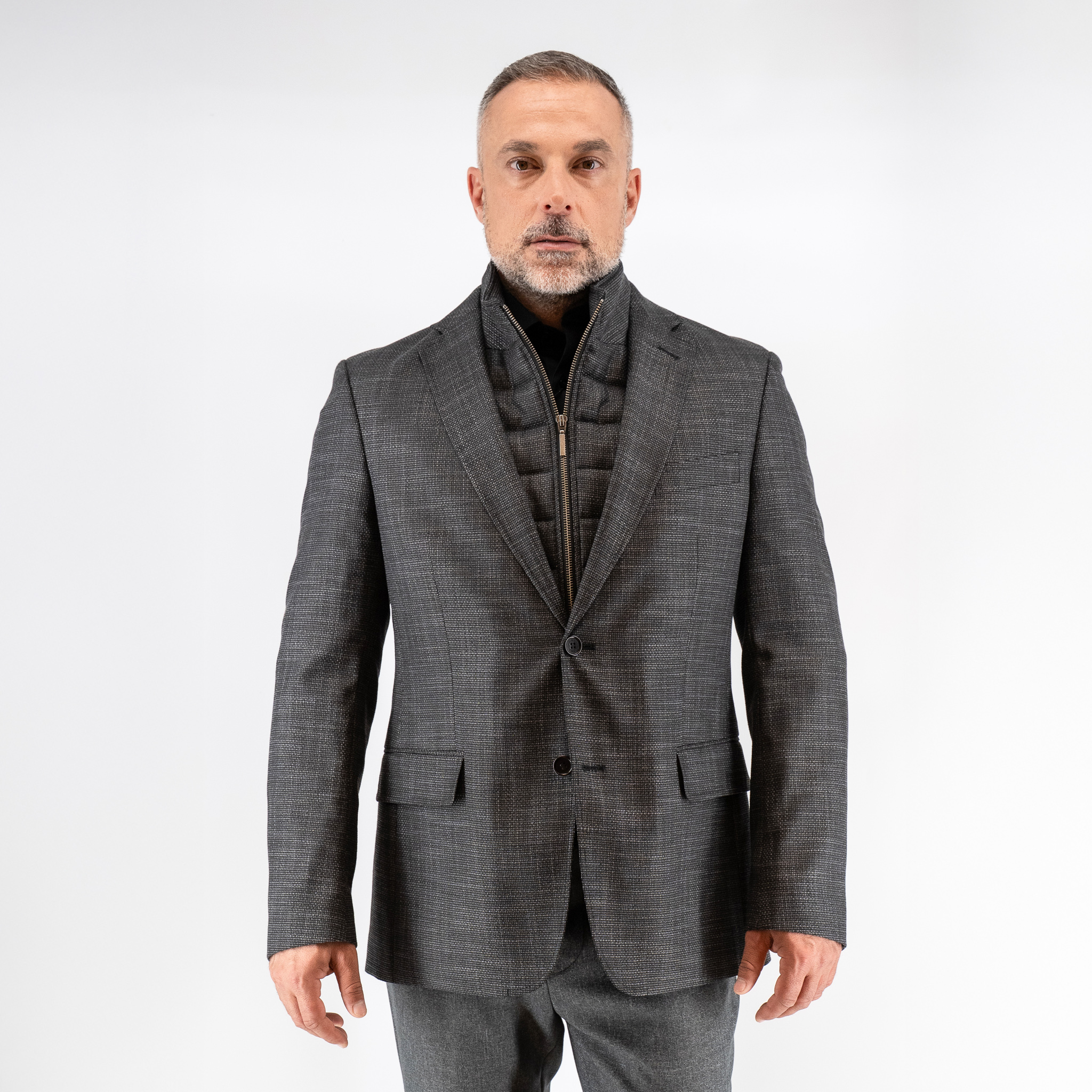 Σακάκι Guy Laroche γκρι με αποσπώμενη μόστρα fit line GLEW23605_10121VF_3