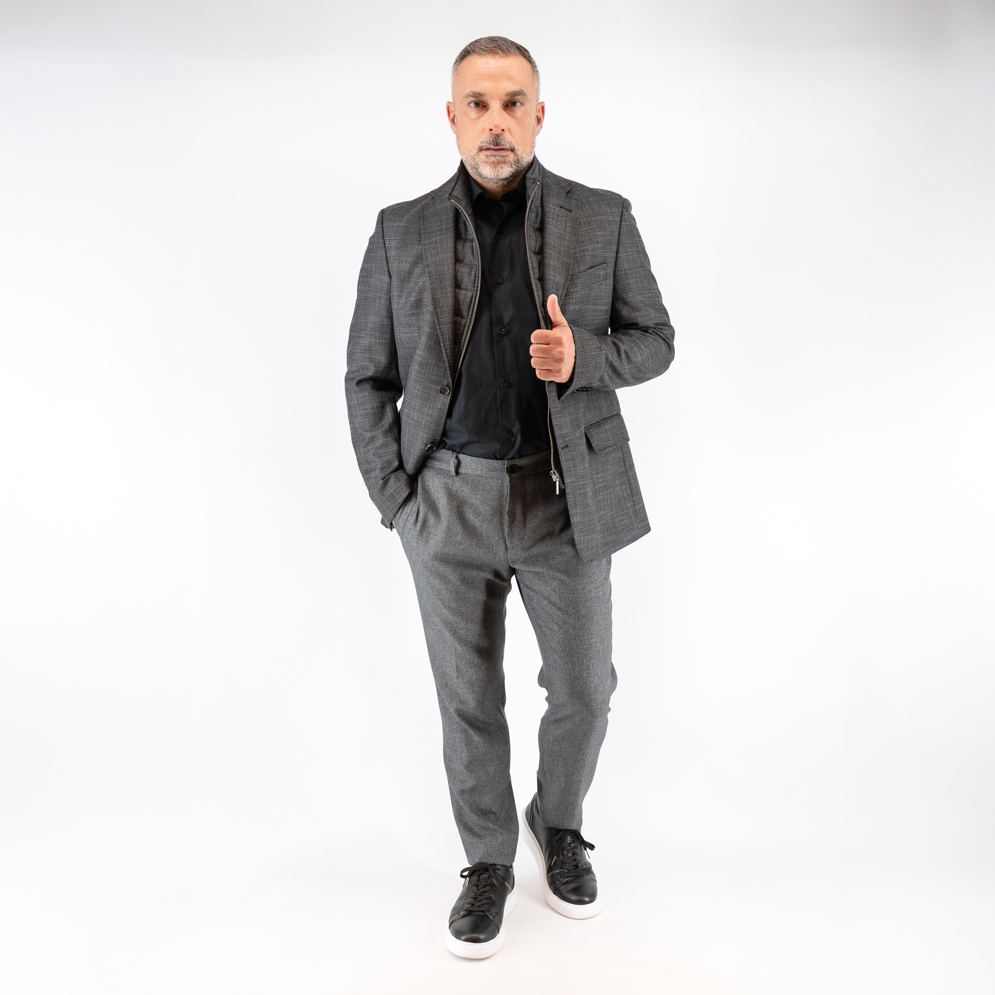 Σακάκι Guy Laroche γκρι με αποσπώμενη μόστρα fit line GLEW23605_10121VF_3 - Image 2