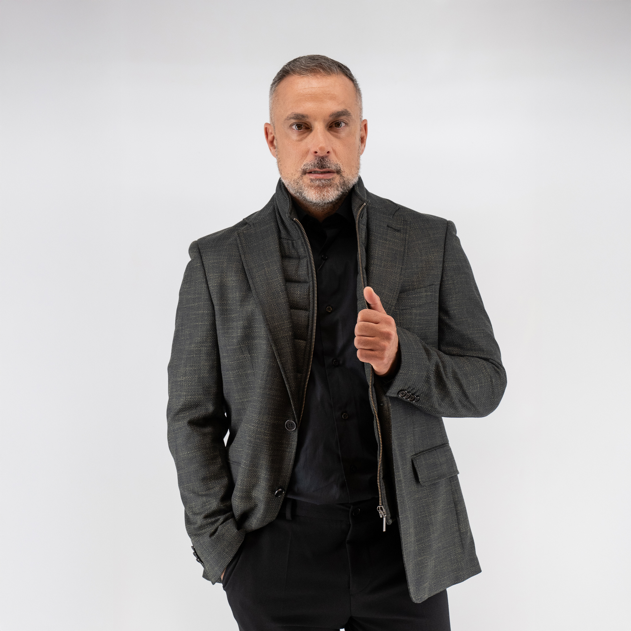 Σακάκι Guy Laroche λαδί με αποσπώμενη μόστρα fit line GLEW23605_10121VF_5 - Image 2