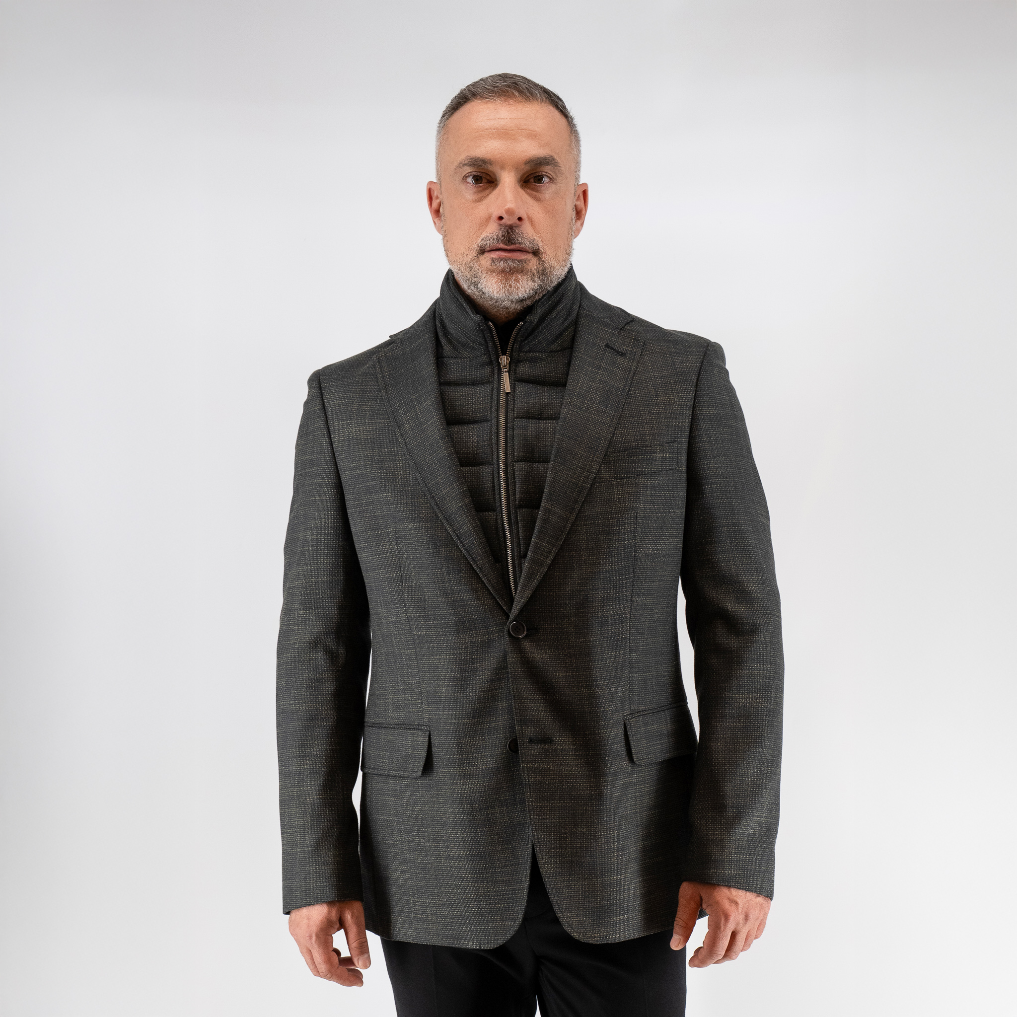 Σακάκι Guy Laroche λαδί με αποσπώμενη μόστρα fit line GLEW23605_10121VF_5