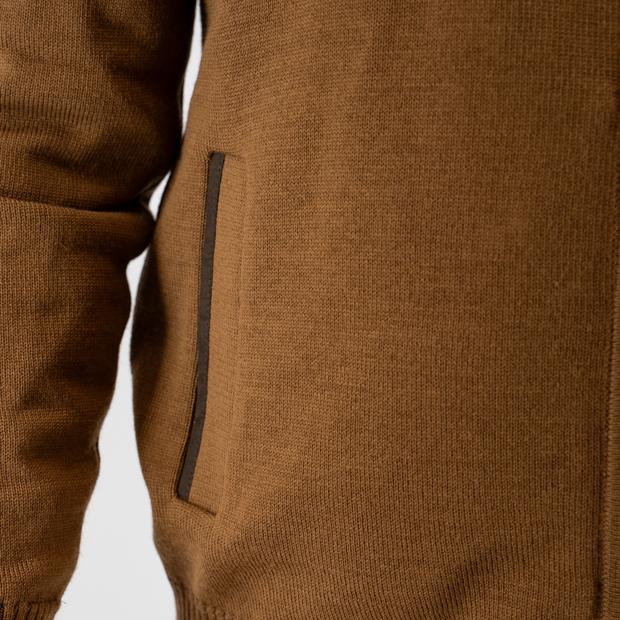 Ζακέτα μάλλινη με φόδρα Guy Laroche μελί comfort fit GLEW27001_12 - Image 8