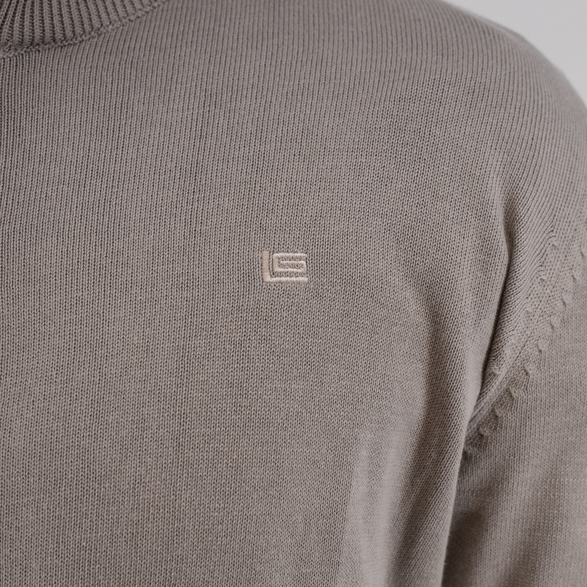 Ζακέτα βαμβακερή με φερμουάρ Guy Laroche γκρι αρζάν comfort fit GLEW27005_10 - Image 6