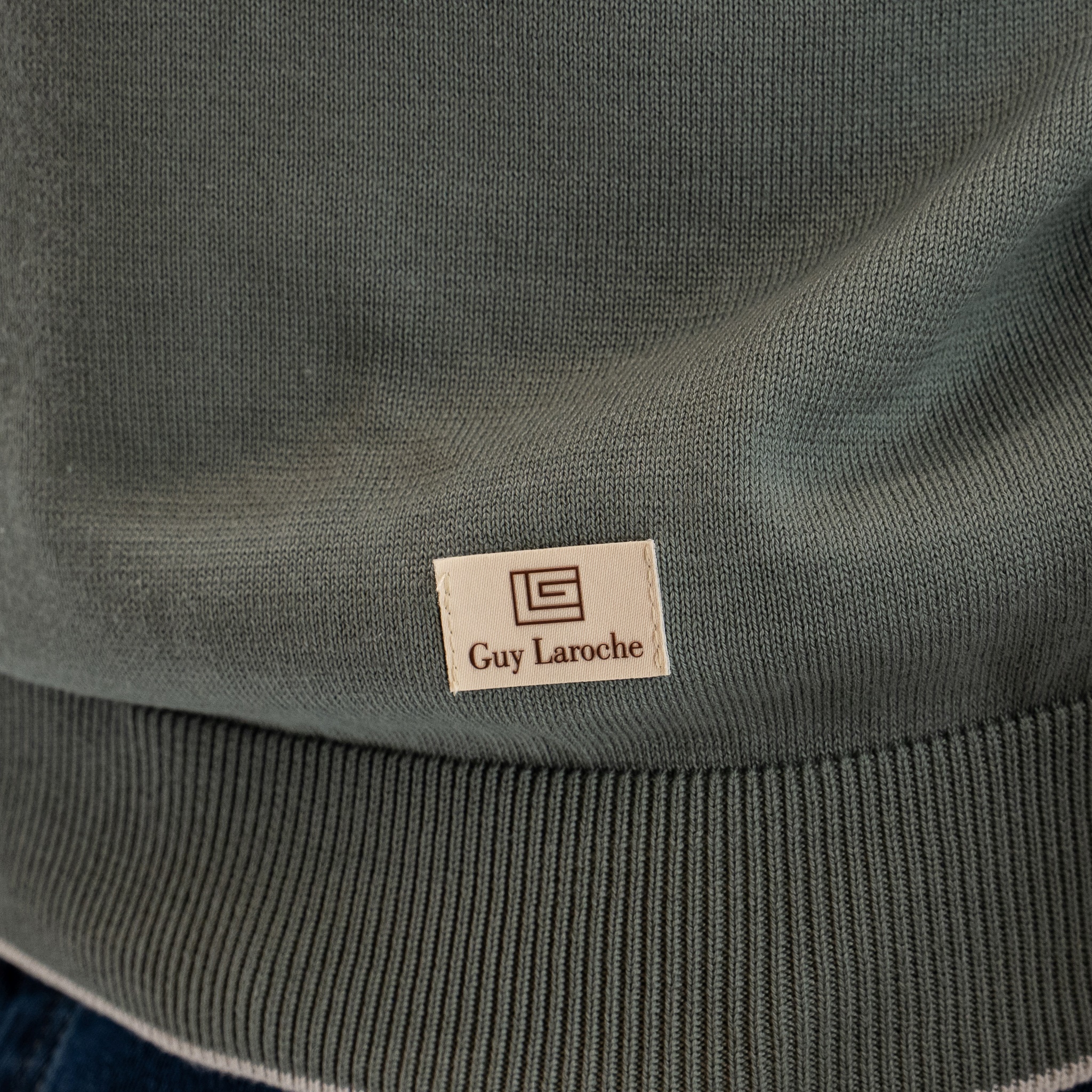 Πλεκτή λαιμόκοψη Guy Laroche στο χρώμα της μέντας regular fit GLEW27209_21 - Image 4