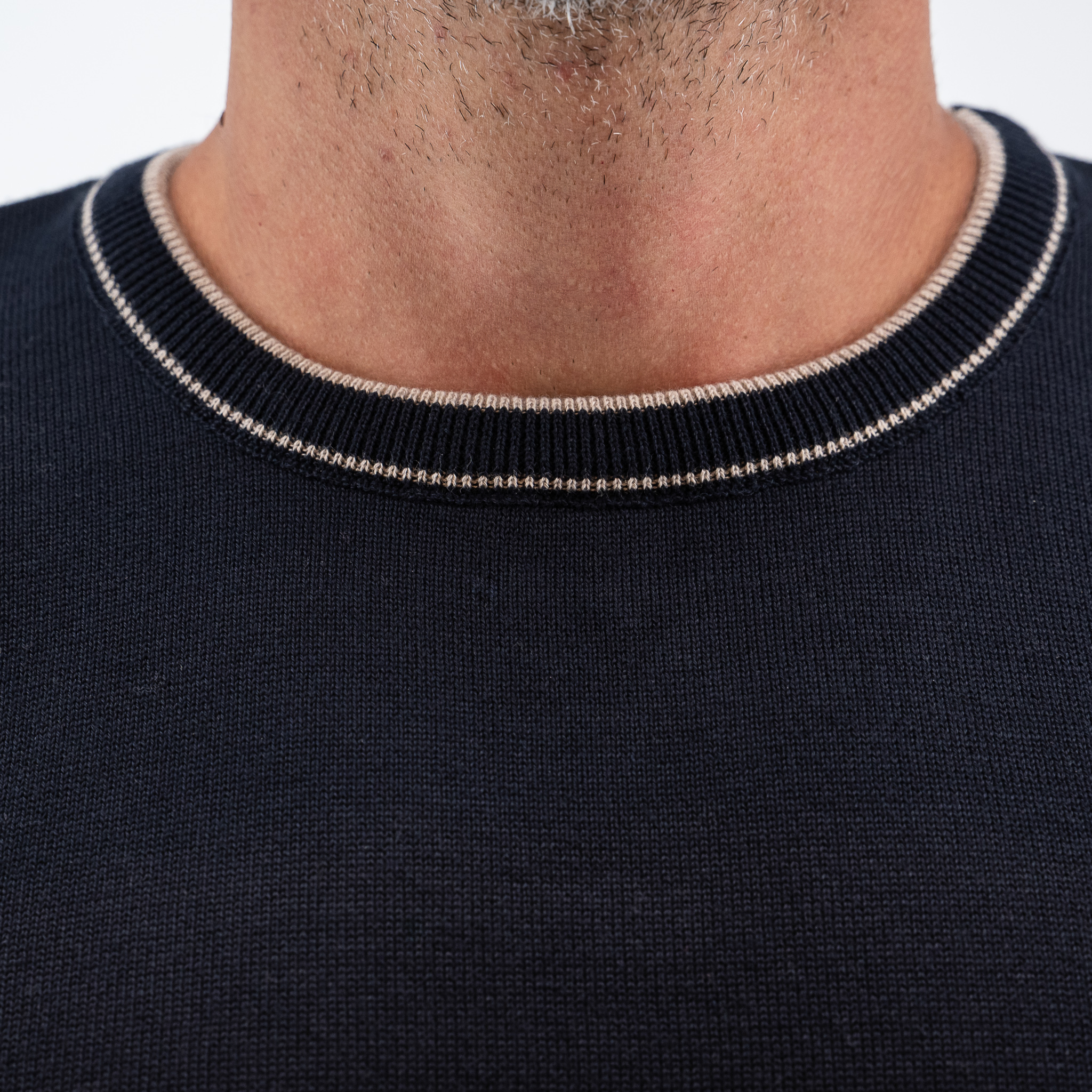 Πλεκτή λαιμόκοψη Guy Laroche μπλε σκούρη regular fit GLEW27209_2 - Image 6