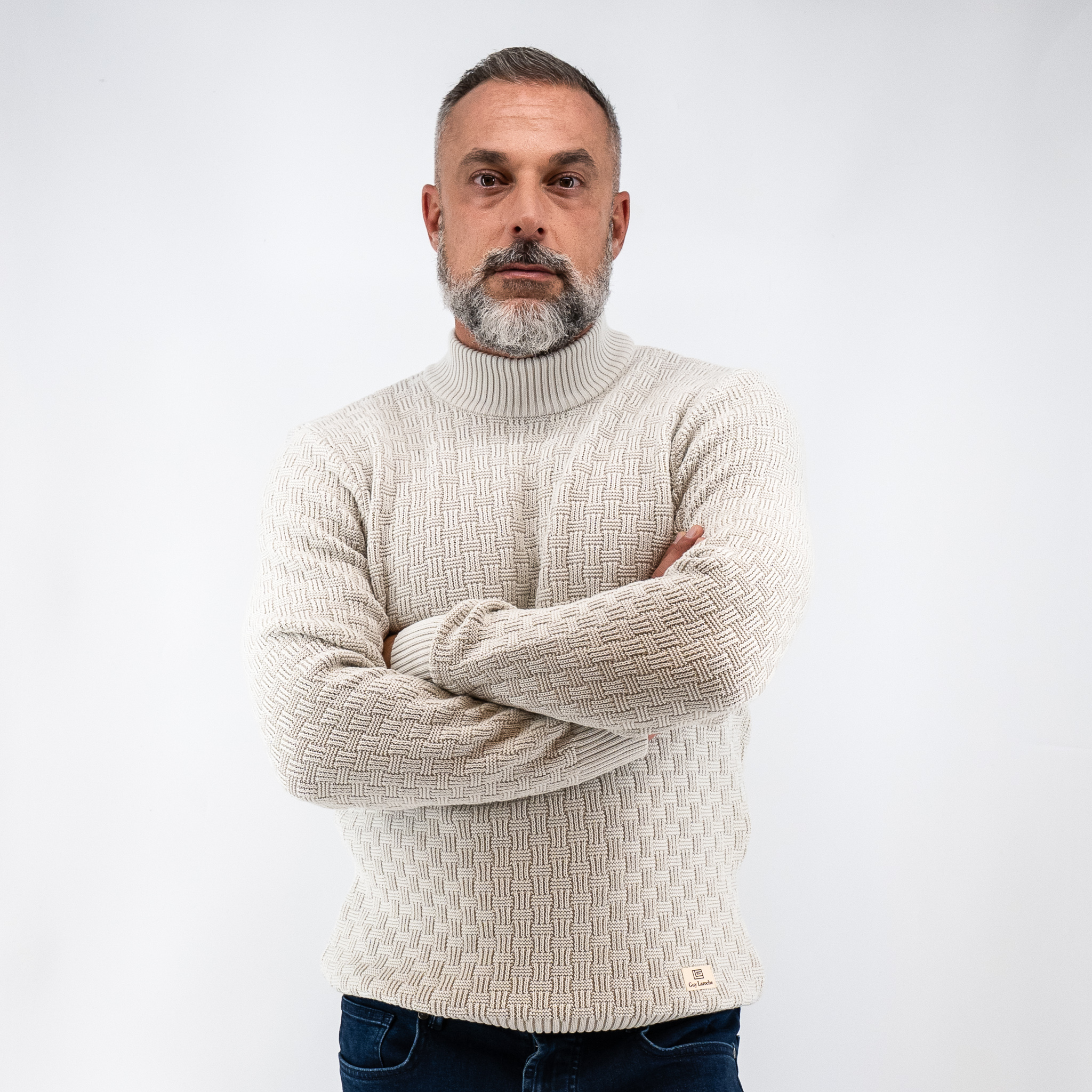 Πλεκτό λουπέτο Guy Laroche στο χρώμα του πάγου regular fit GLEW27211_3 - Image 3