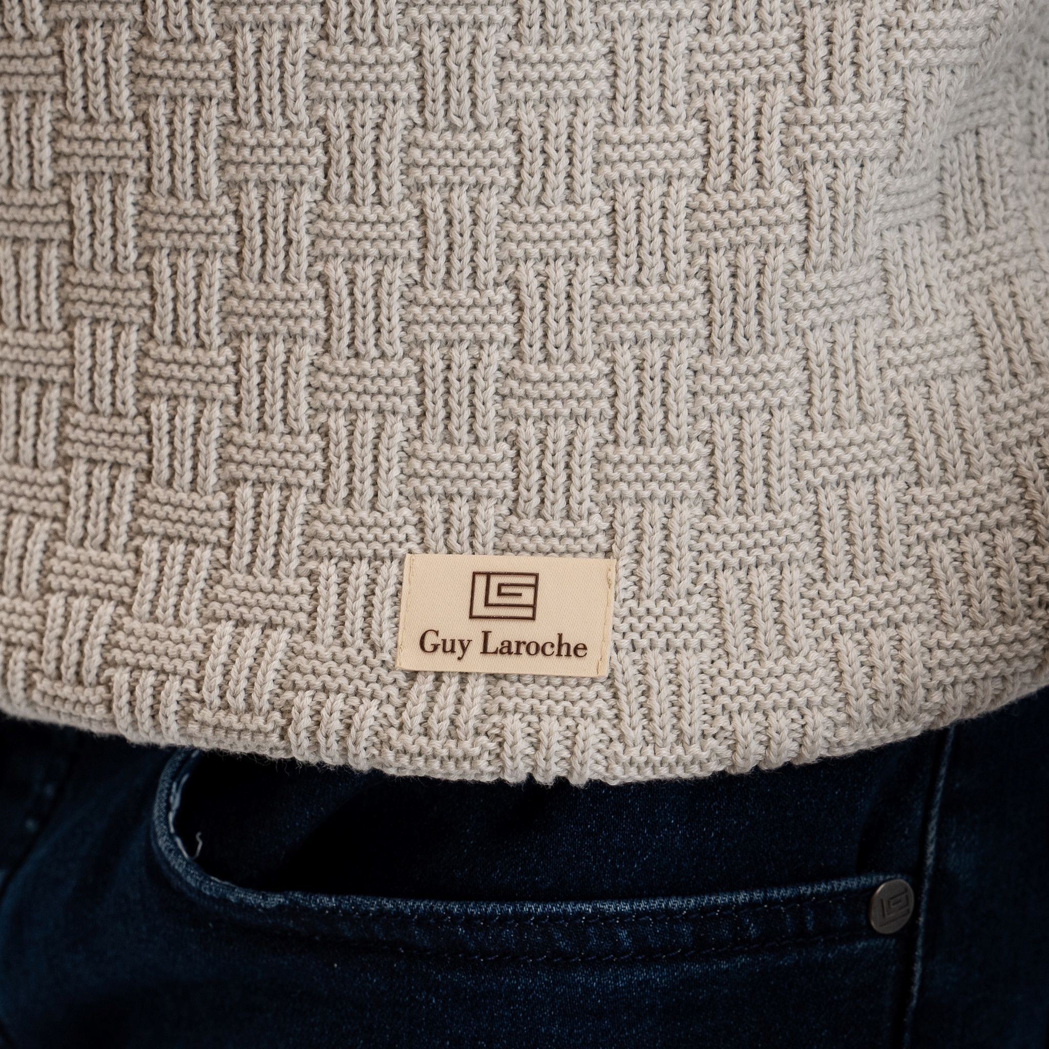 Πλεκτό λουπέτο Guy Laroche στο χρώμα του πάγου regular fit GLEW27211_3 - Image 4