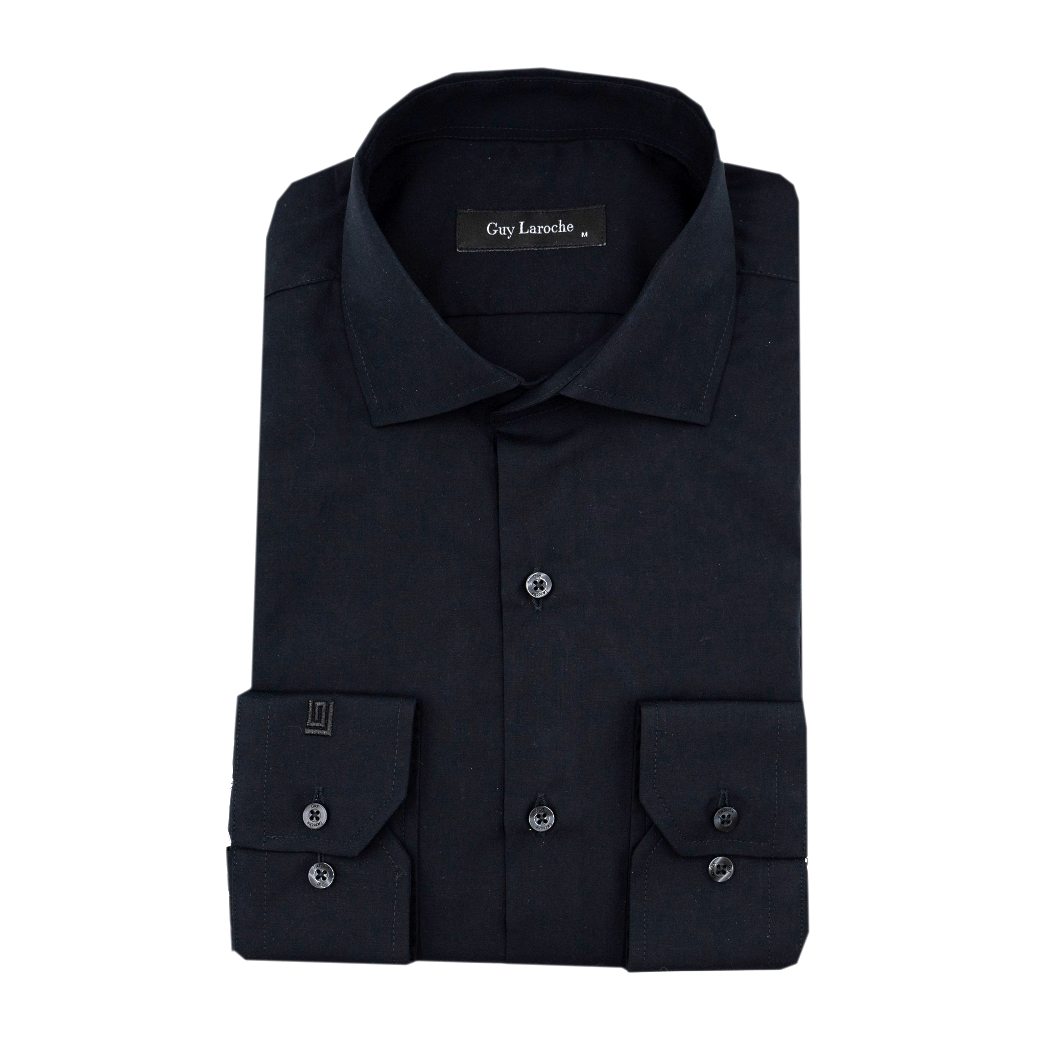 Πουκάμισο Guy Laroche μονόχρωμο μαύρο regular fit GLEW28208_CL_4