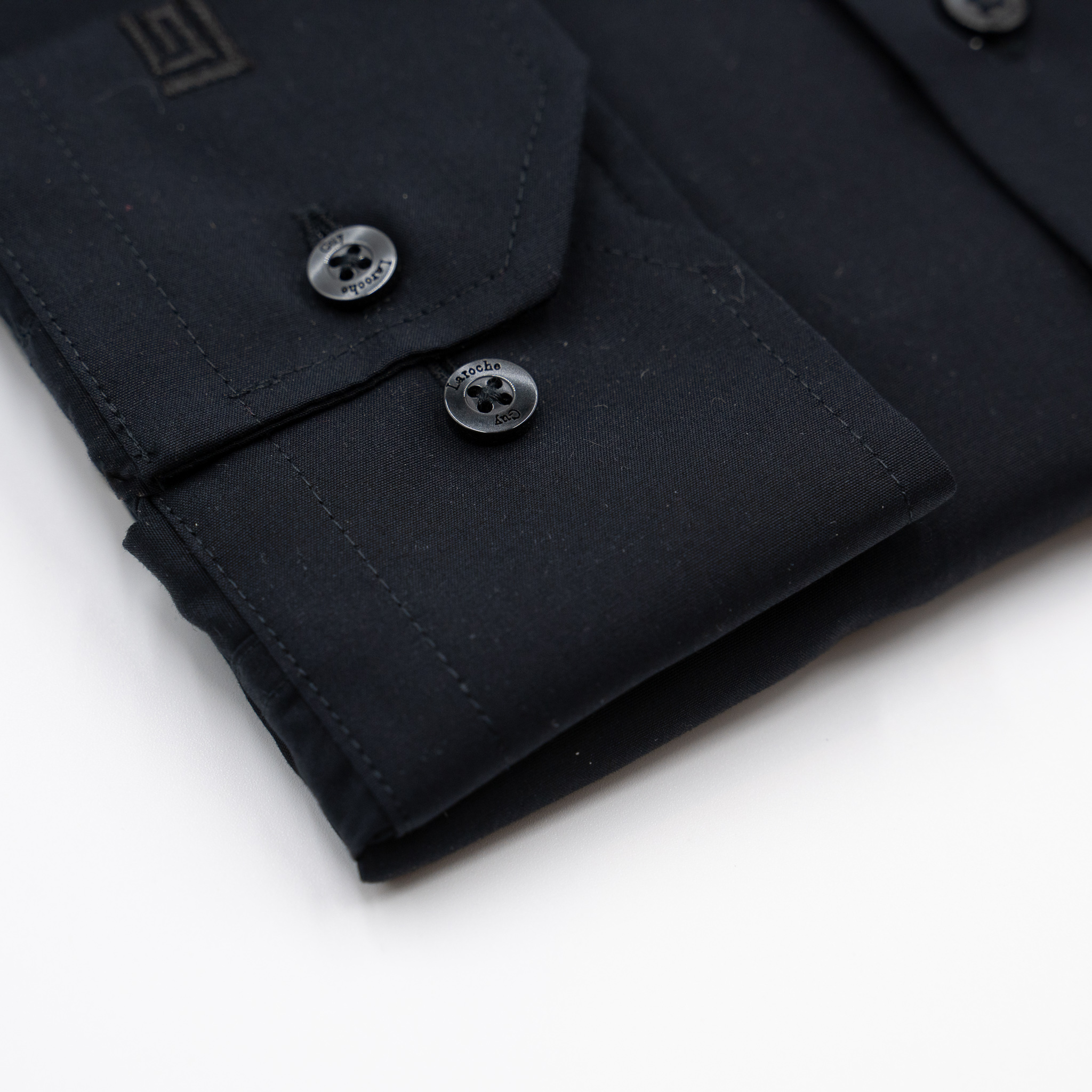 Πουκάμισο Guy Laroche μονόχρωμο μαύρο regular fit GLEW28208_CL_4 - Image 3