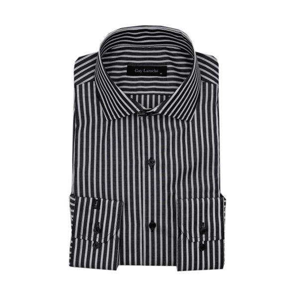 Πουκάμισο ριγέ Guy Laroche ανθρακί regular fit GLEW28238_CL_1 - M, ανθρακί