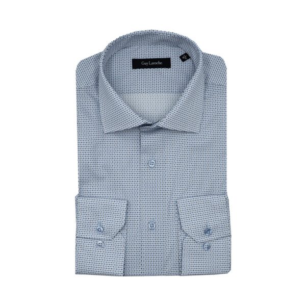 Πουκάμισο Guy Laroche σιέλ με μικροσχέδιο regular fit GLEW28246_CL_2 - M, Σιέλ