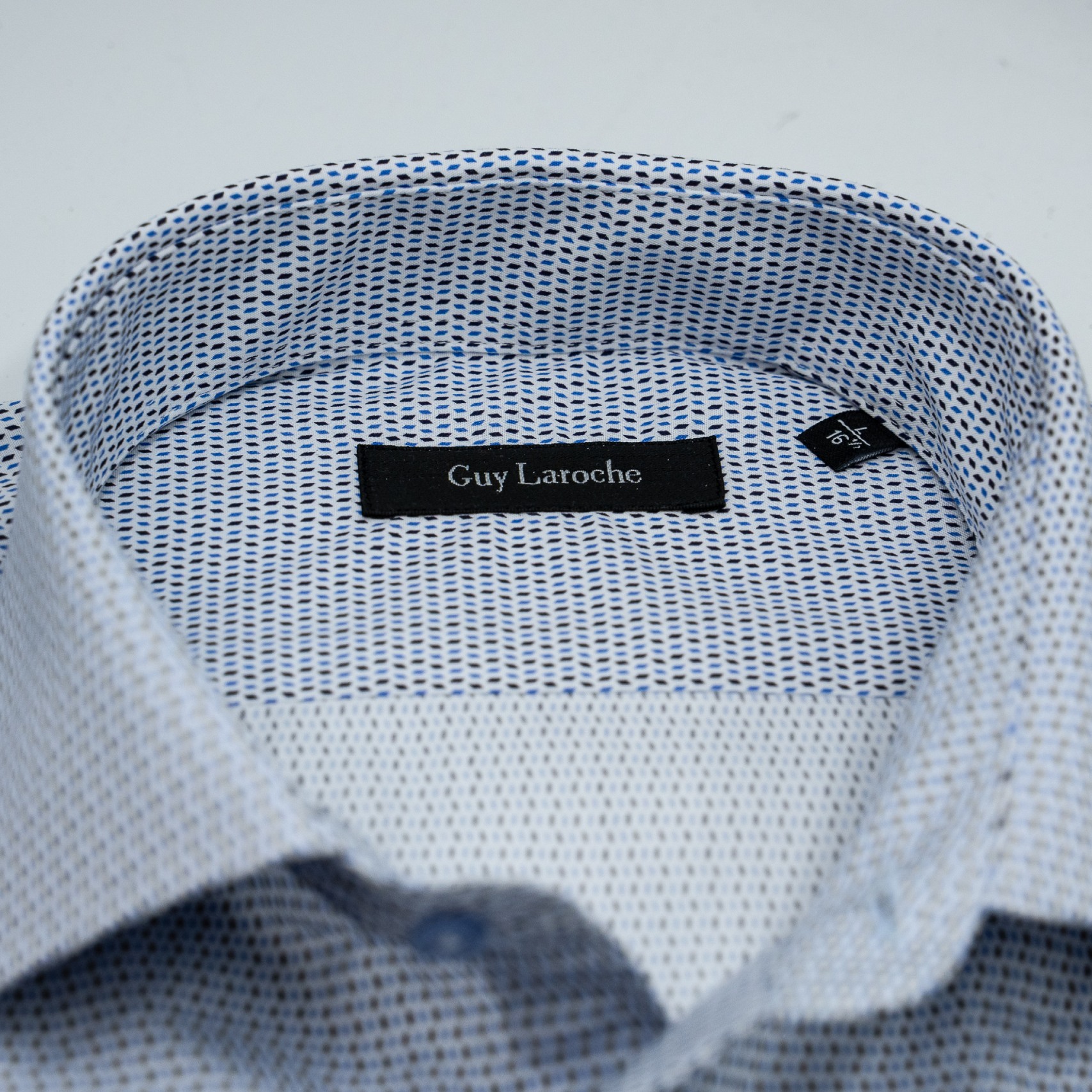 Πουκάμισο Guy Laroche σιέλ με μικροσχέδιο regular fit GLEW28246_CL_2 - Image 4