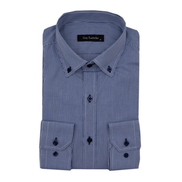 Πουκάμισο καρώ Guy Laroche μπλε regular fit GLEW28248_BD_4 - XL, Μπλε