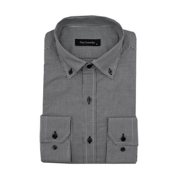 Πουκάμισο καρώ Guy Laroche γκρι regular fit GLEW28248_BD_5