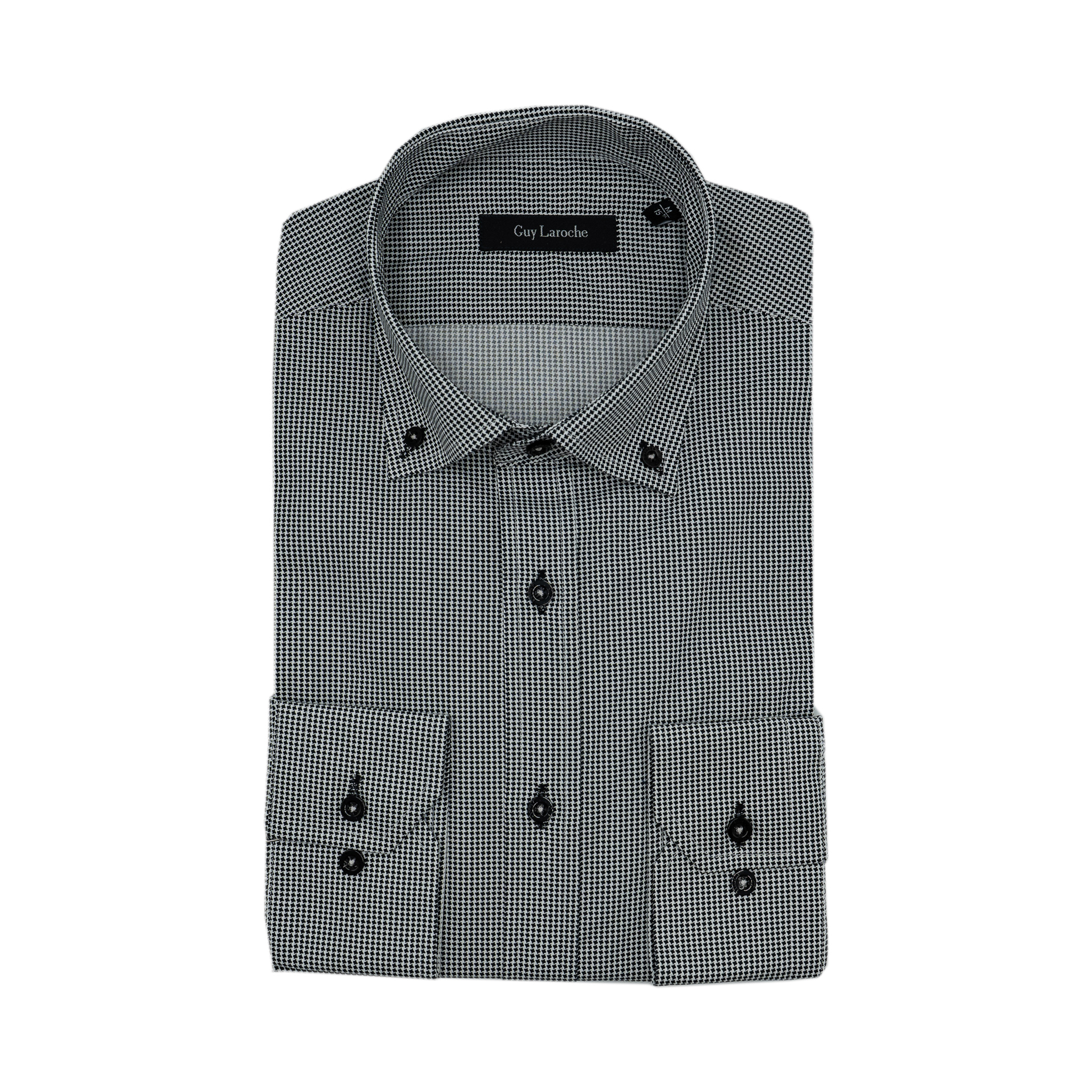 Πουκάμισο Guy Laroche ασπρόμαυρο πιε ντε πουλ regular fit GLEW28703_BD_1