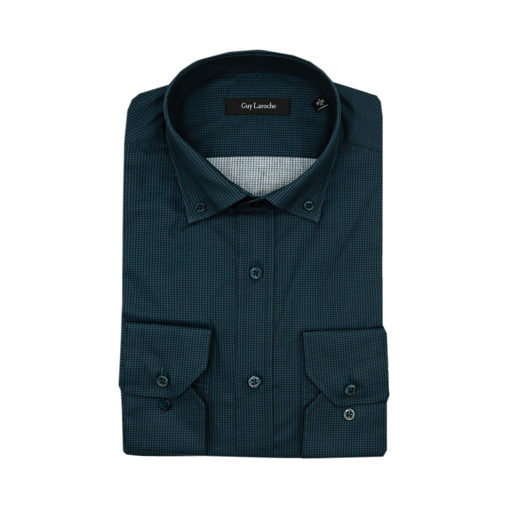 Πουκάμισο Guy Laroche πετρόλ πιε ντε πουλ regular fit GLEW28703_BD_3