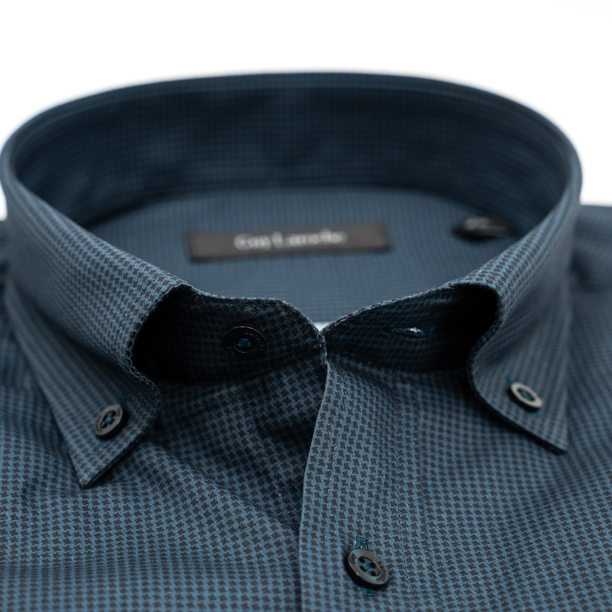 Πουκάμισο Guy Laroche πετρόλ πιε ντε πουλ regular fit GLEW28703_BD_3 - Image 2