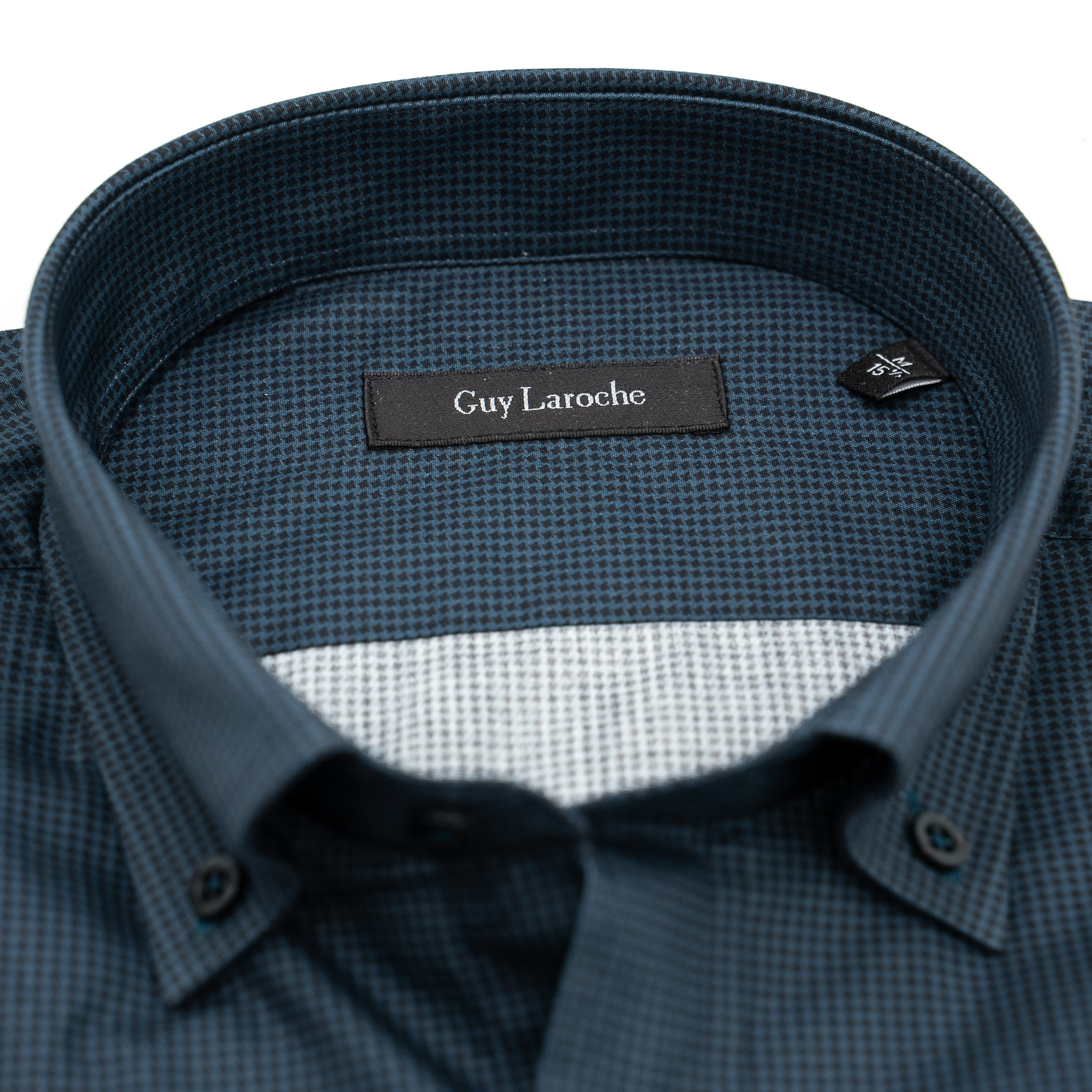 Πουκάμισο Guy Laroche πετρόλ πιε ντε πουλ regular fit GLEW28703_BD_3 - Image 4