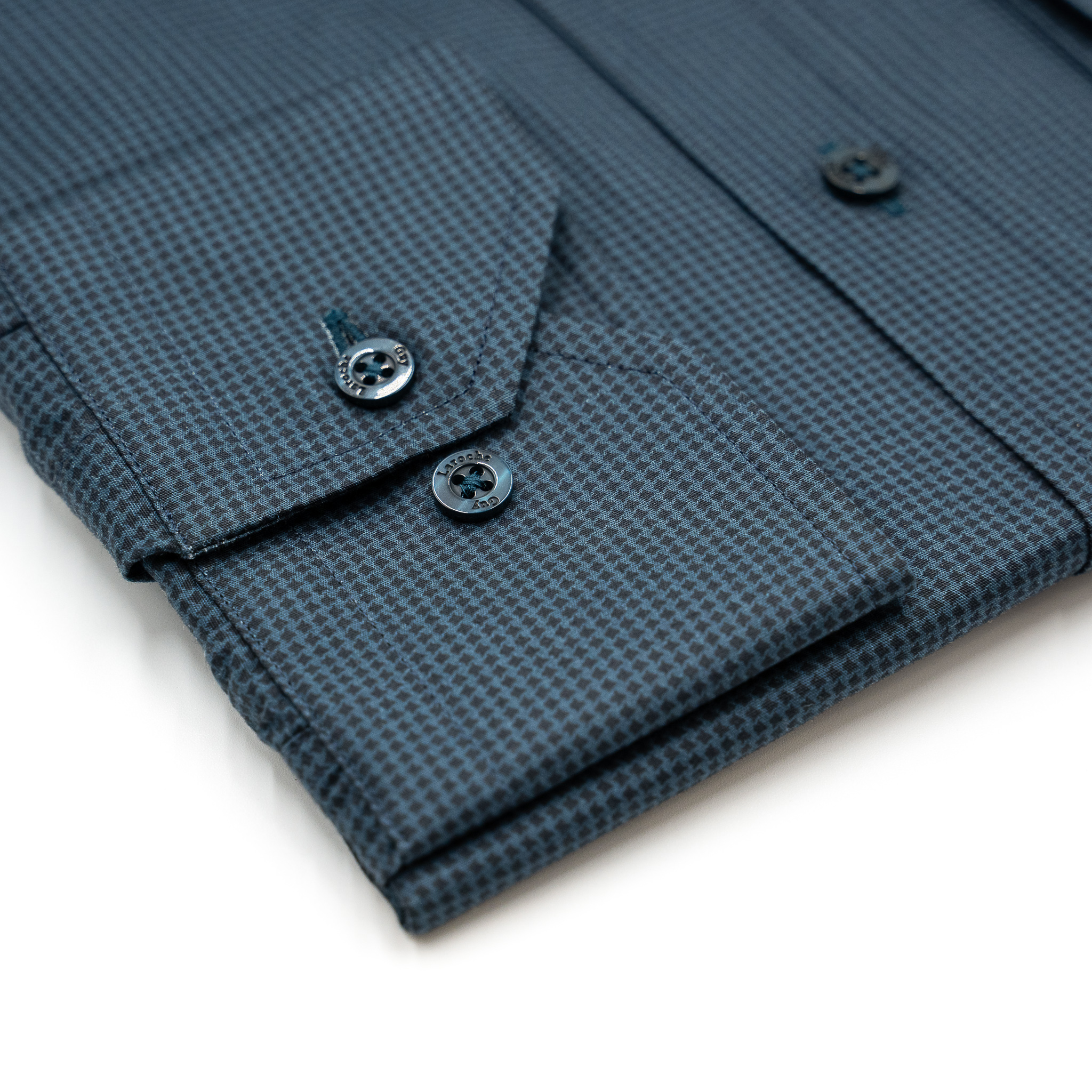 Πουκάμισο Guy Laroche πετρόλ πιε ντε πουλ regular fit GLEW28703_BD_3 - Image 3