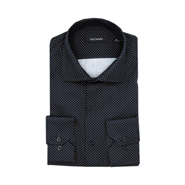 Πουκάμισο Guy Laroche μαύρο πουά regular fit GLEW28704_CL_2 - 4XL, Μαύρο