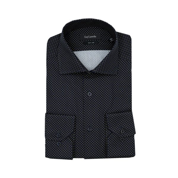 Πουκάμισο πουά Guy Laroche μαύρο fit line GLEW28704_SL_2 - M, Μαύρο